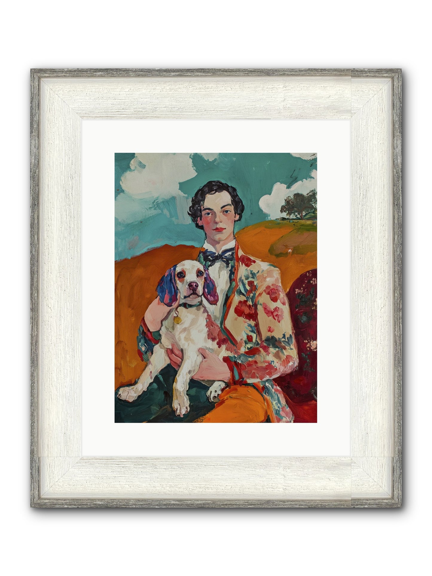Beloved's Embrace Framed Print - Driftwood White 12x16