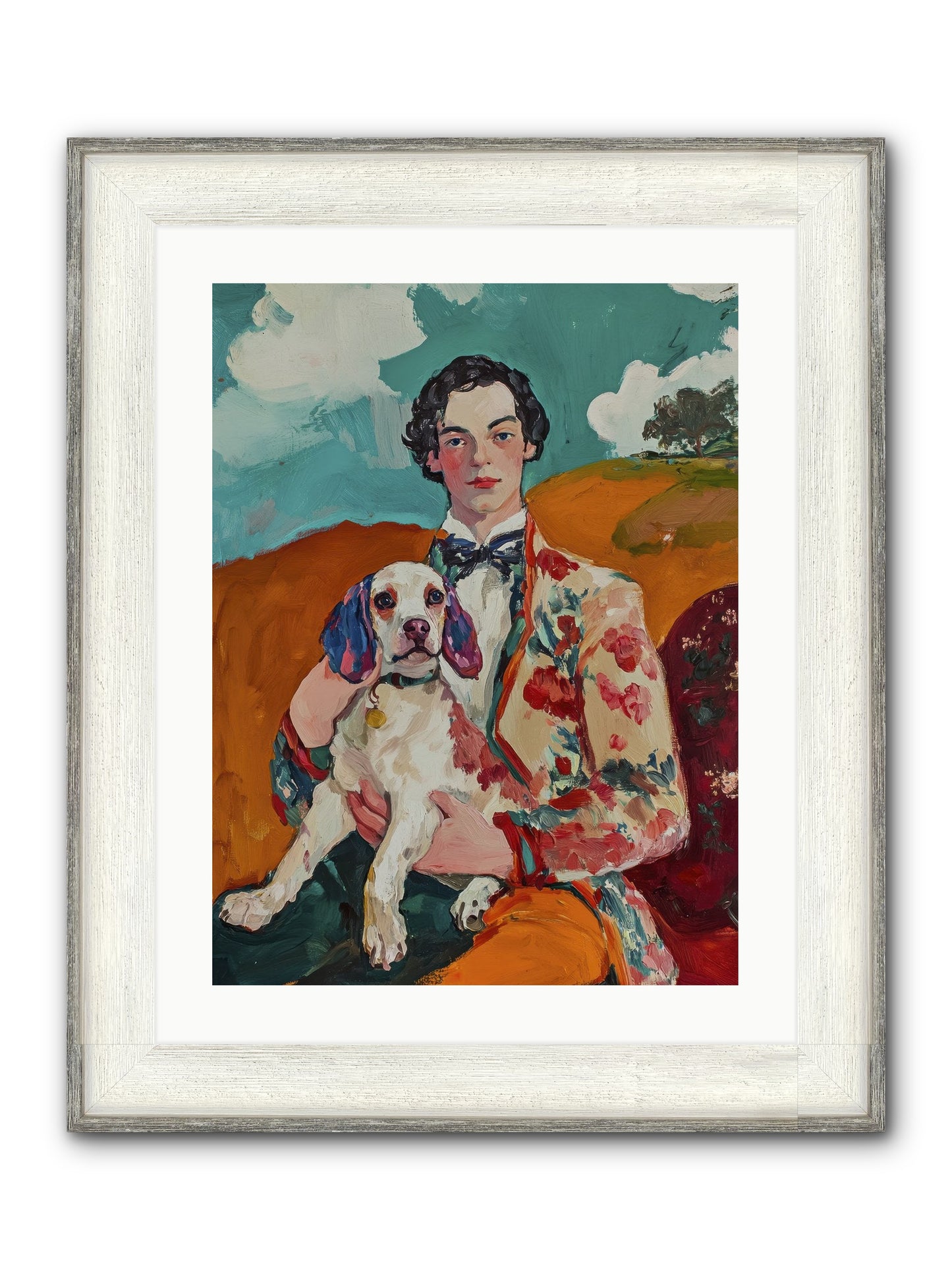 Beloved's Embrace Framed Print - Driftwood White 18x24