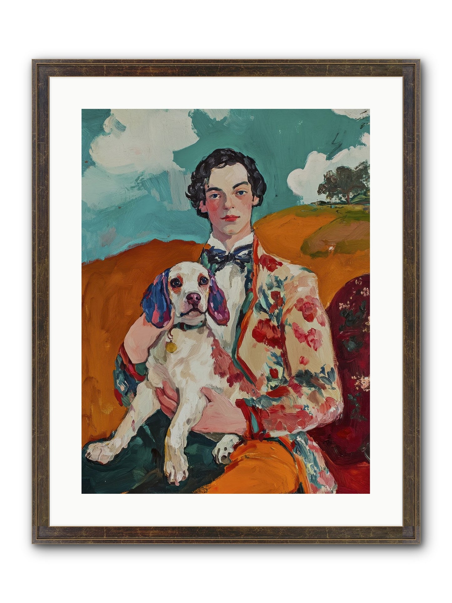 Beloved's Embrace Framed Print - Slimwoods Black/Gold 18x24