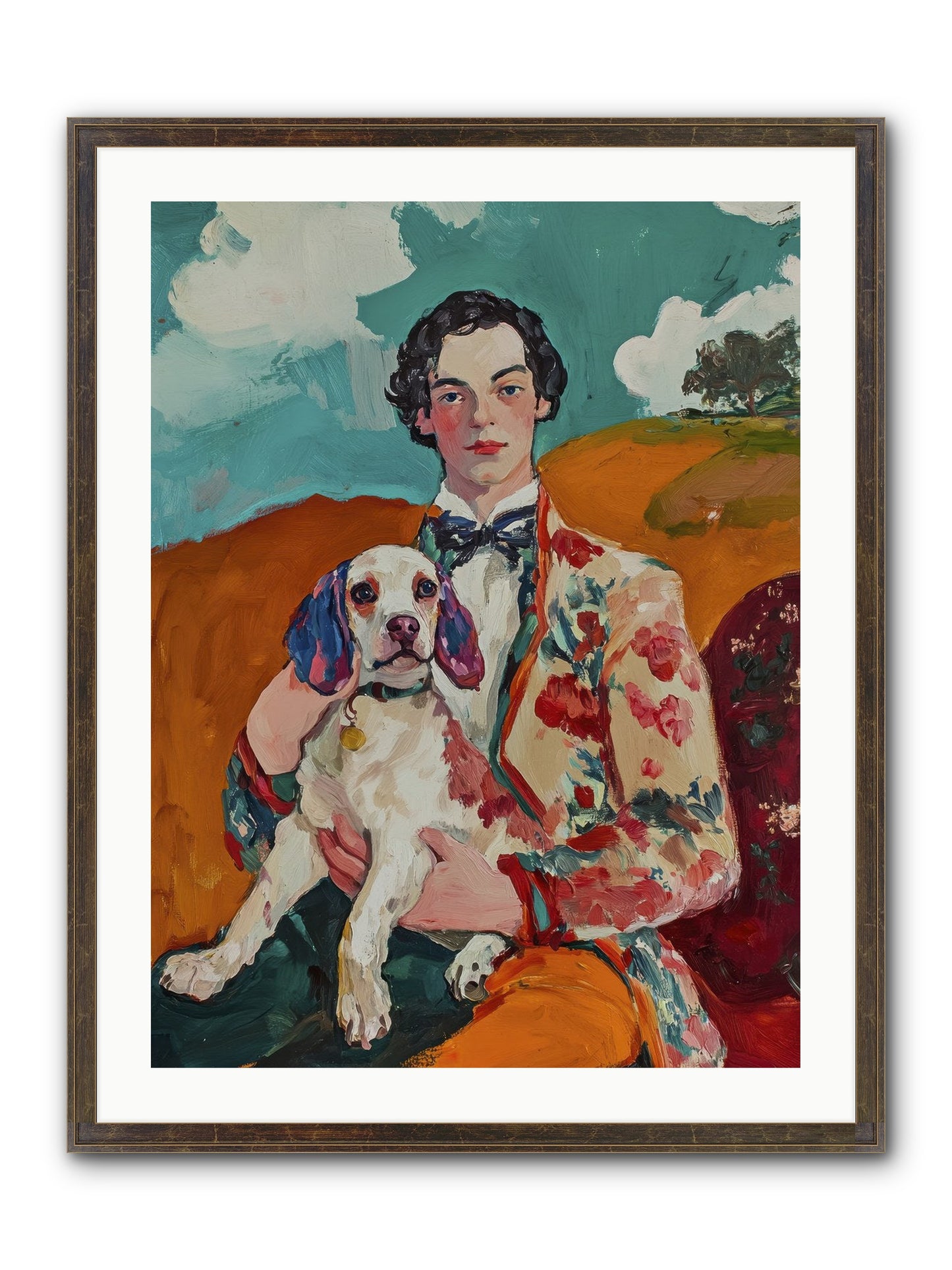 Beloved's Embrace Framed Print - Slimwoods Black/Gold 24x32