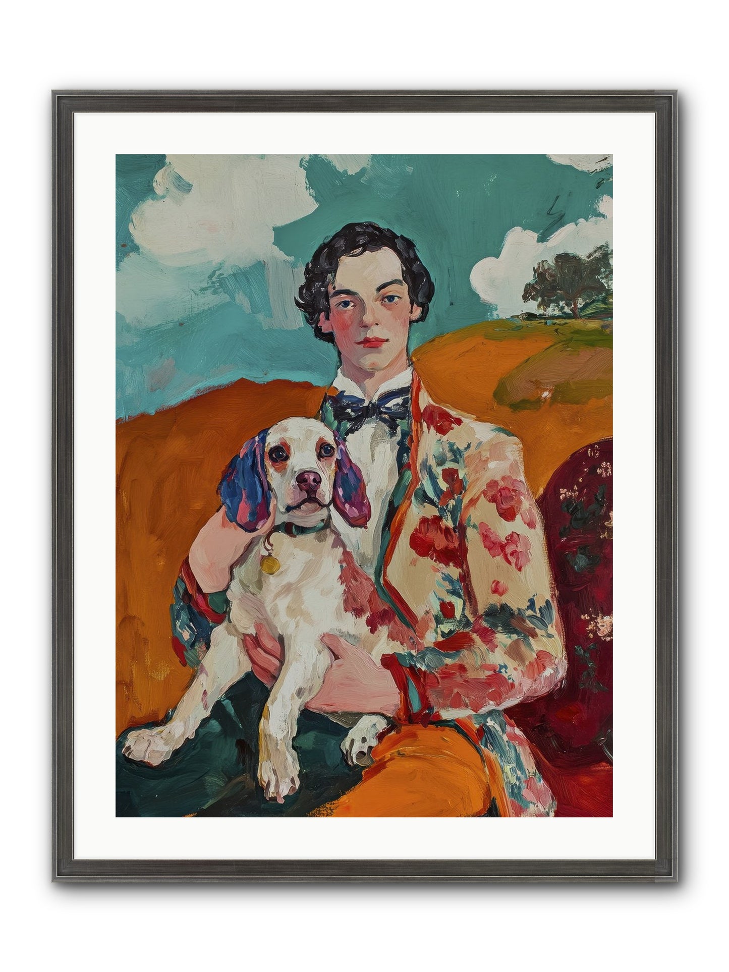 Beloved's Embrace Framed Print - Slimwoods Black/Silver 24x32
