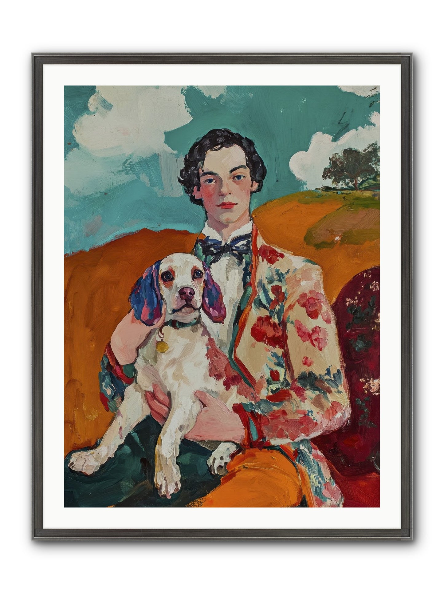 Beloved's Embrace Framed Print - Slimwoods Black/Silver 30x40