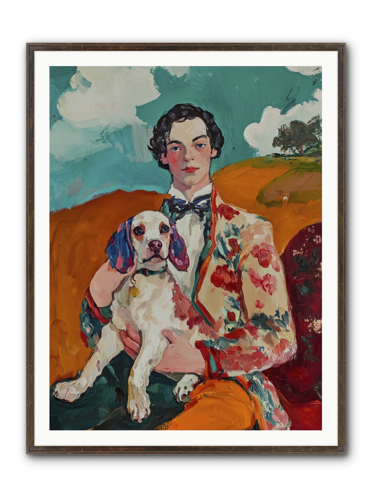 Beloved's Embrace Framed Print - Slimwoods Black/Gold 36x48