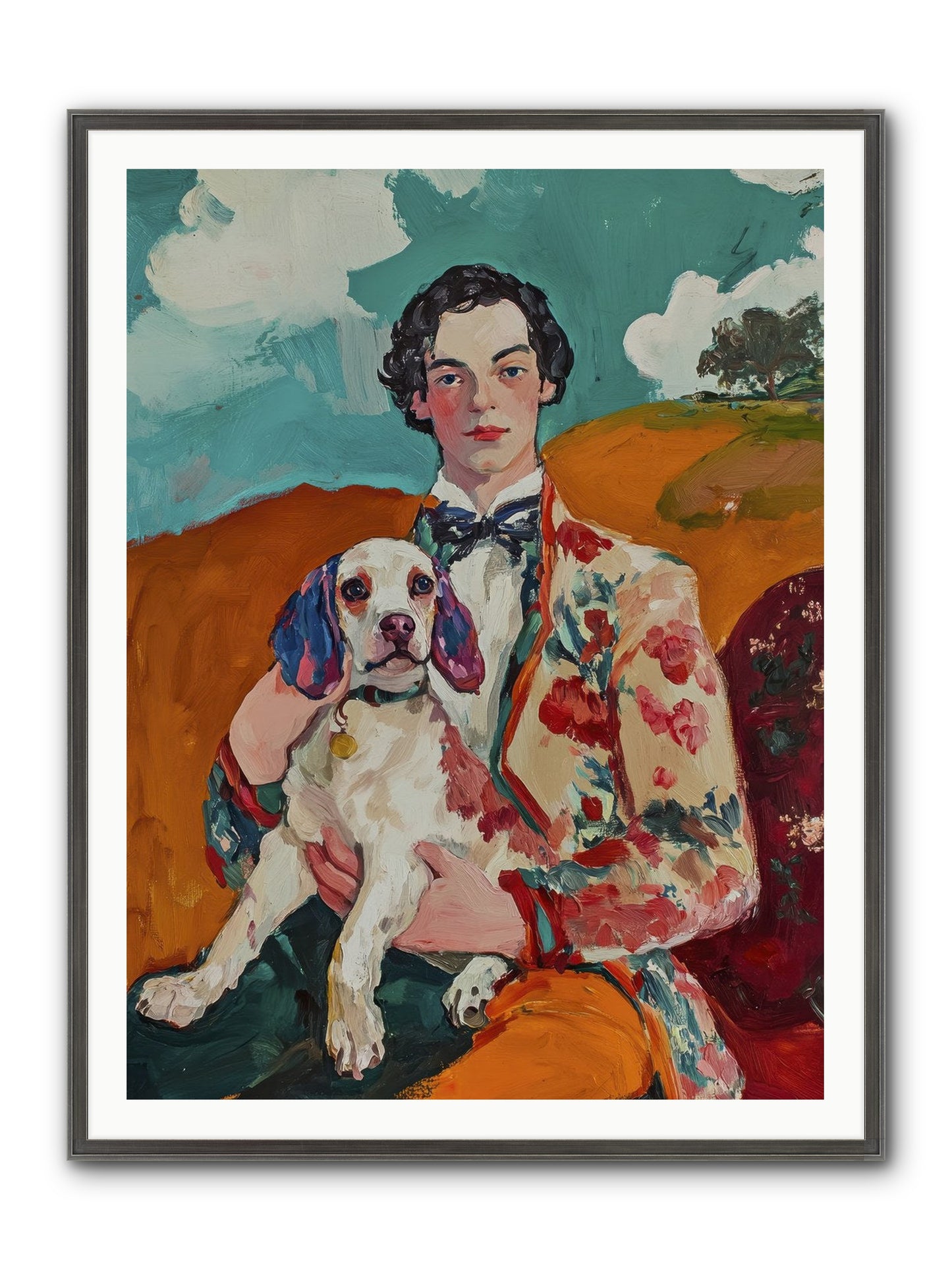 Beloved's Embrace Framed Print - Slimwoods Black/Silver 36x48