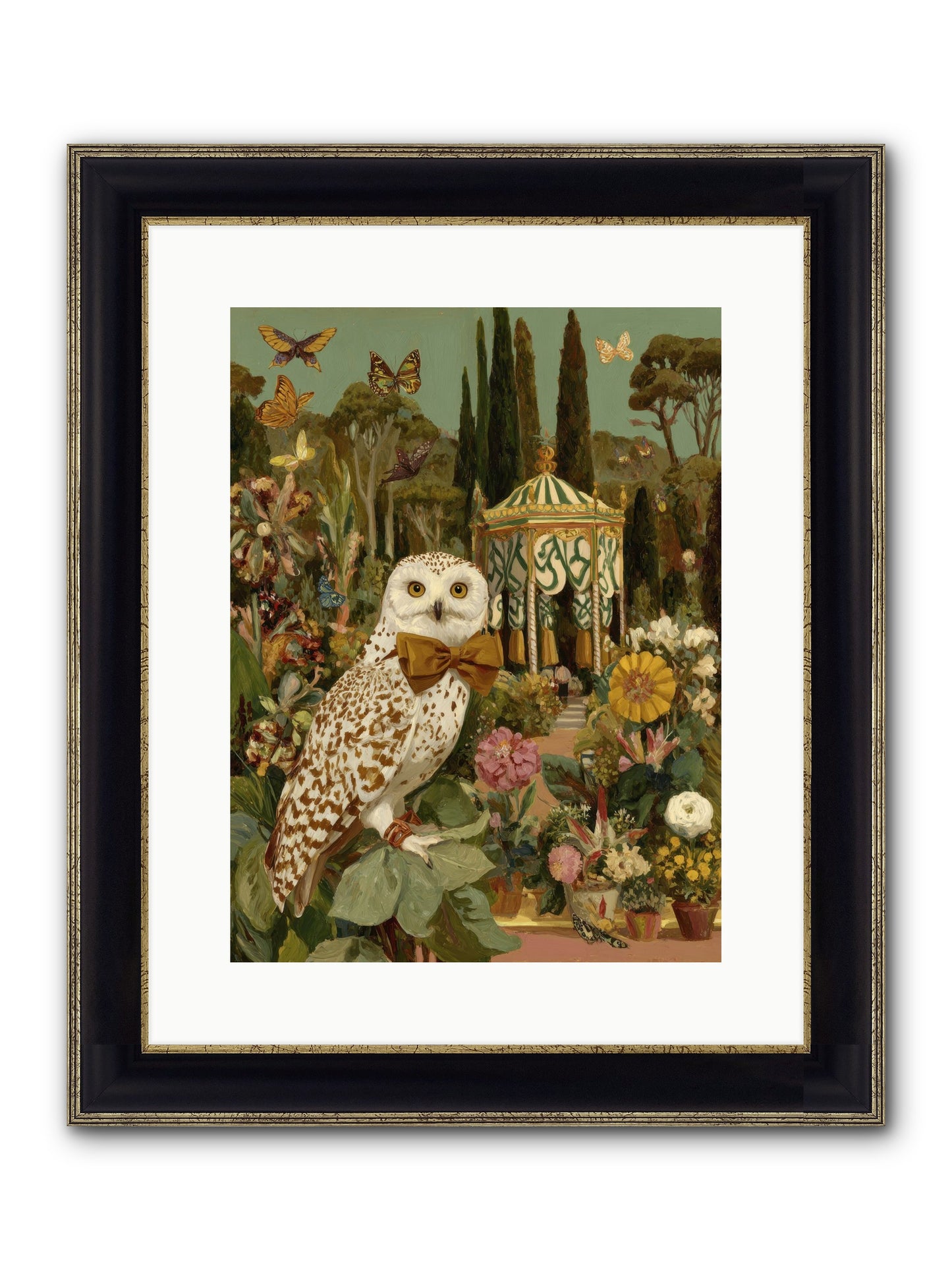 Beneath An Antique Canopy Framed Print - Black & Gold 12x16