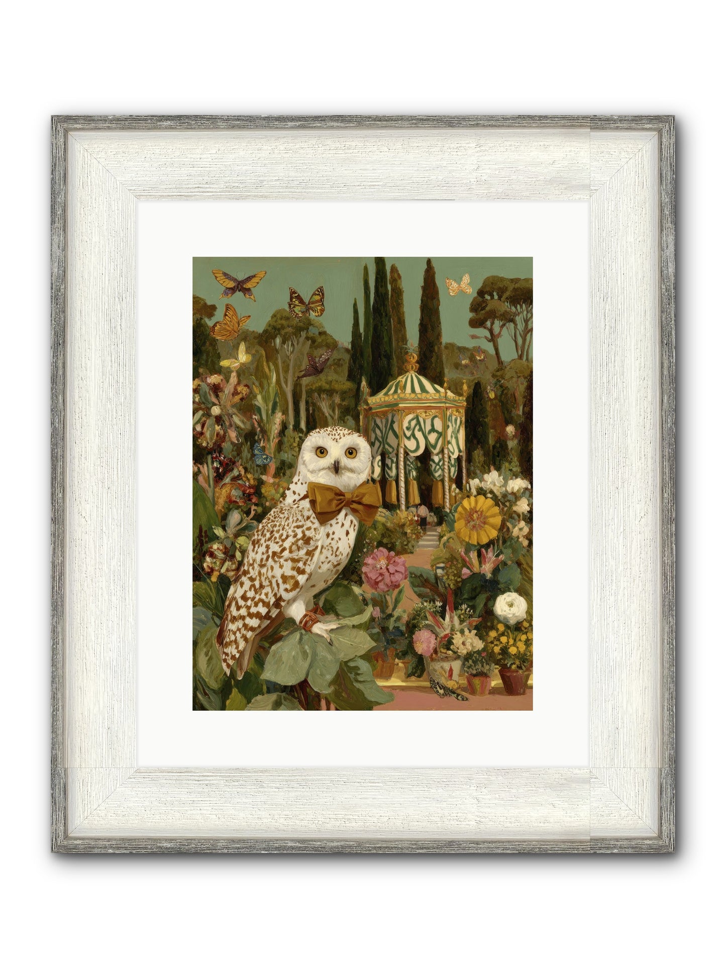 Beneath An Antique Canopy Framed Print - Driftwood White 12x16