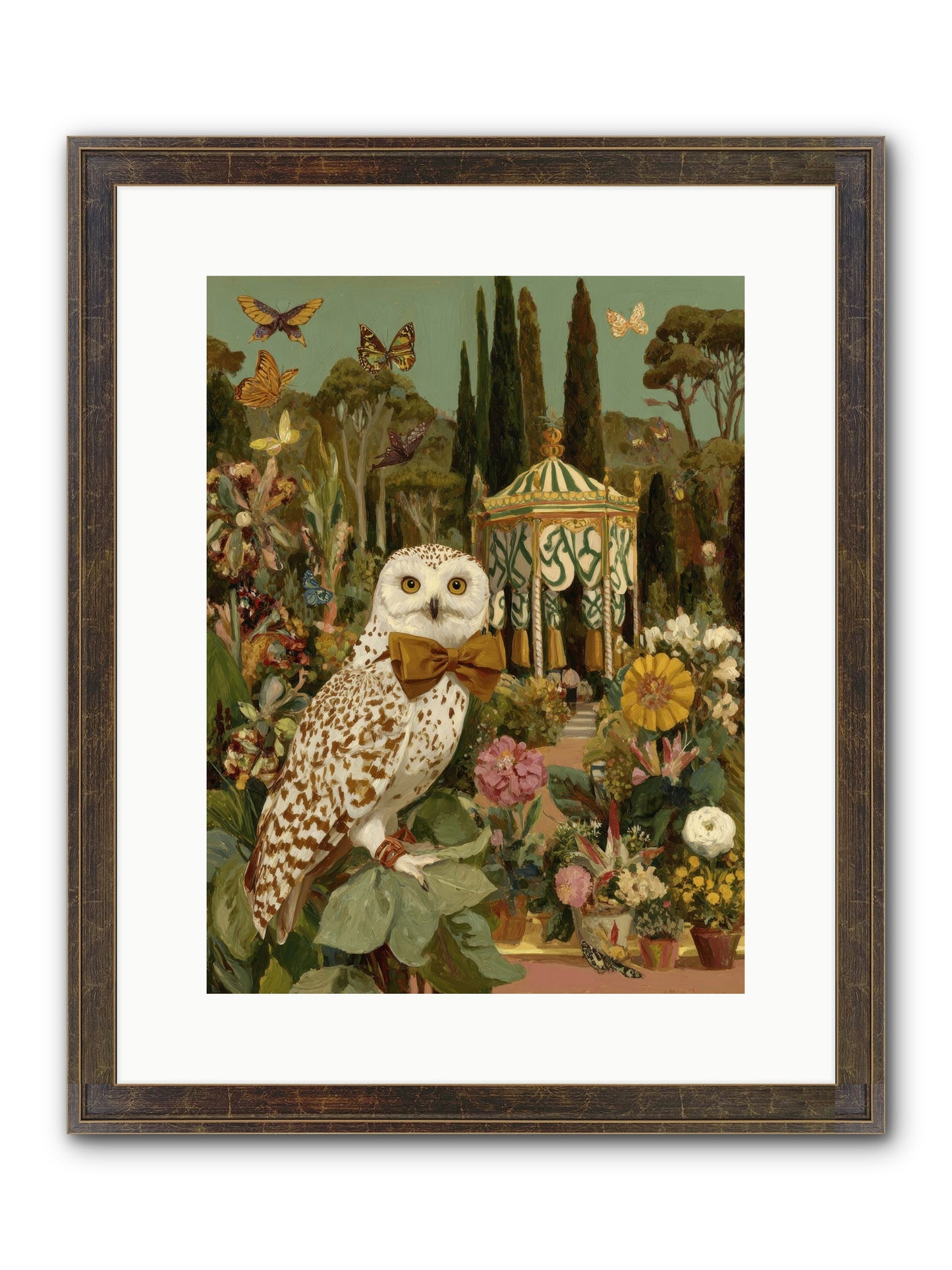 Beneath An Antique Canopy Framed Print - Slimwoods Black/Gold 12x16