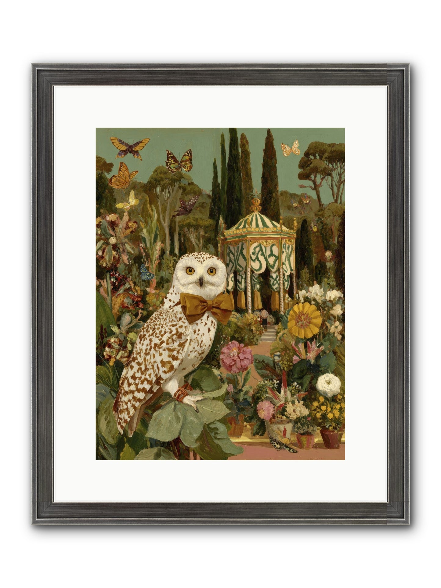 Beneath An Antique Canopy Framed Print - Slimwoods Black/Silver 12x16