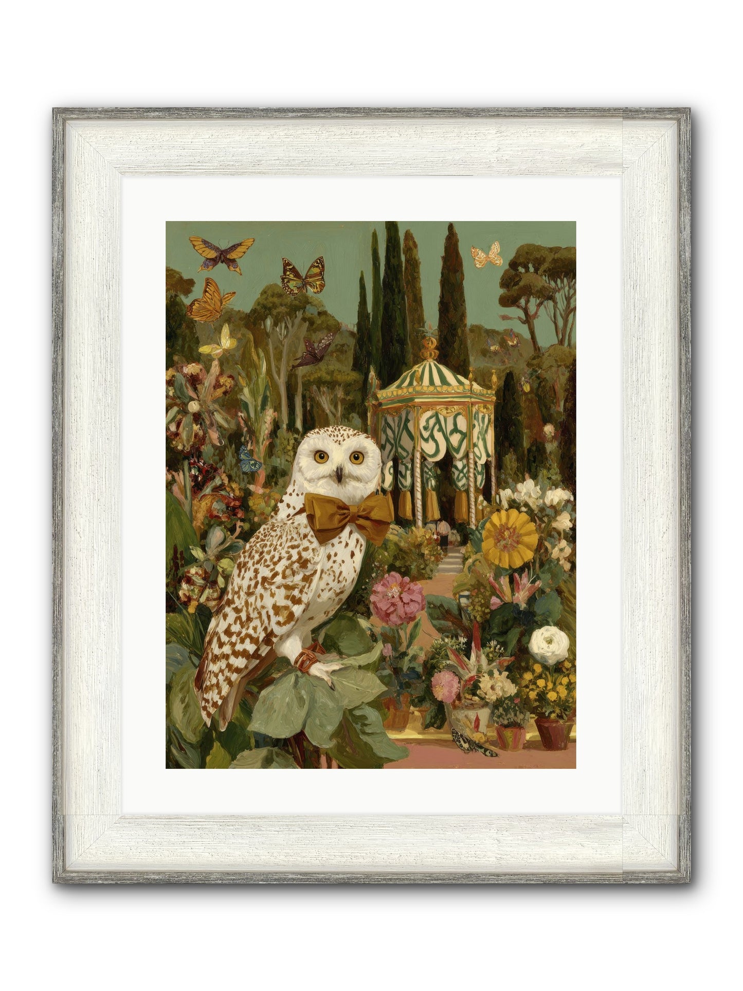 Beneath An Antique Canopy Framed Print - Driftwood White 18x24