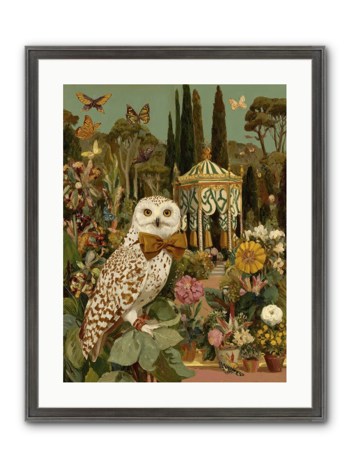 Beneath An Antique Canopy Framed Print - Slimwoods Black/Silver 18x24