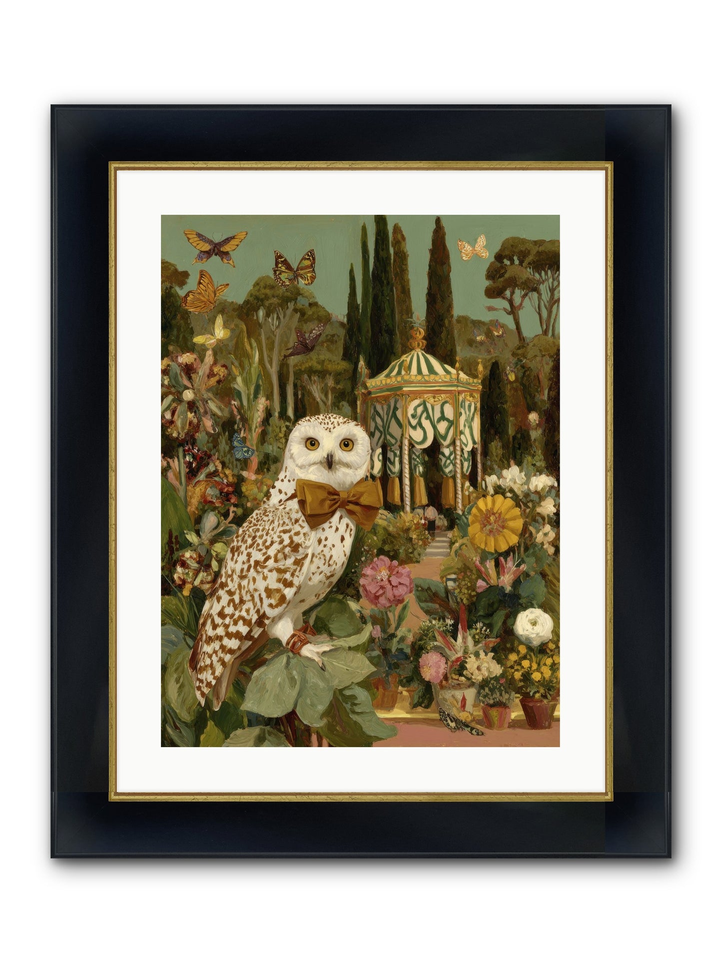 Beneath An Antique Canopy Framed Print - Wide Black w/Gold 18x24