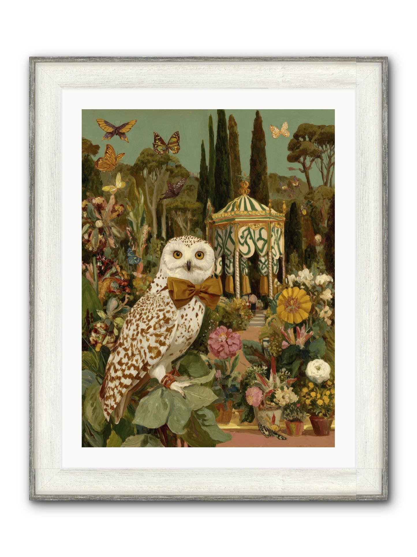 Beneath An Antique Canopy Framed Print - Driftwood White 24x32