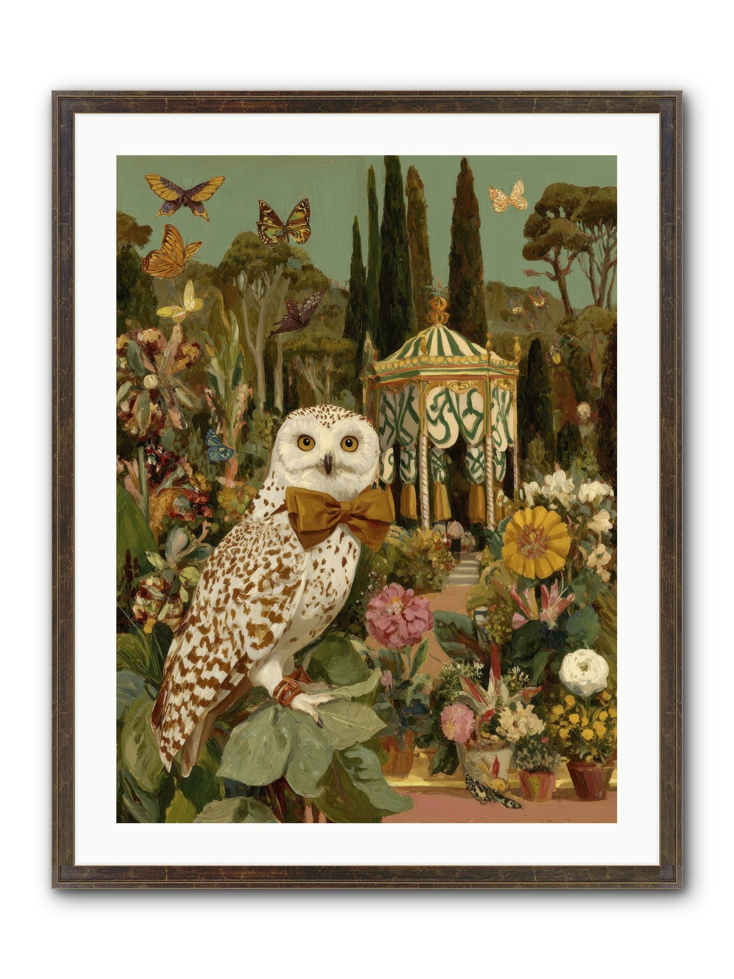 Beneath An Antique Canopy Framed Print - Slimwoods Black/Gold 24x32