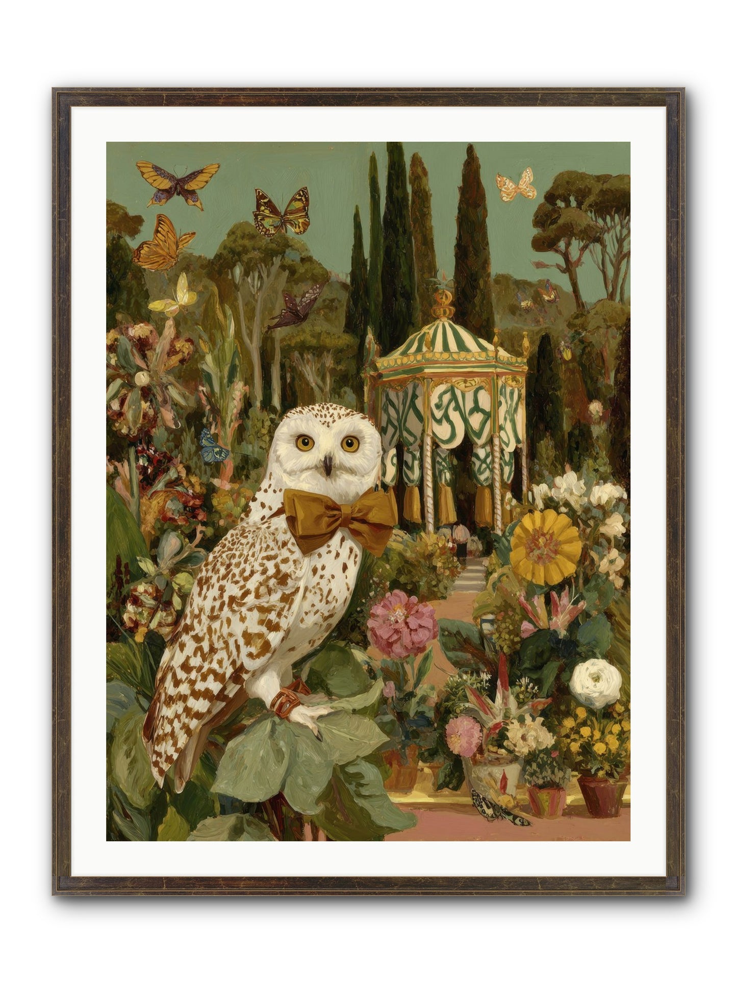 Beneath An Antique Canopy Framed Print - Slimwoods Black/Gold 30x40