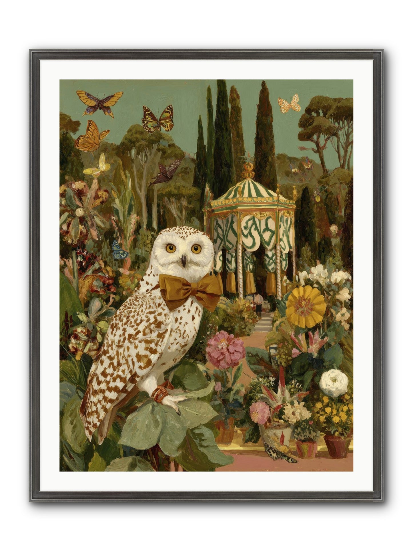 Beneath An Antique Canopy Framed Print - Slimwoods Black/Silver 30x40