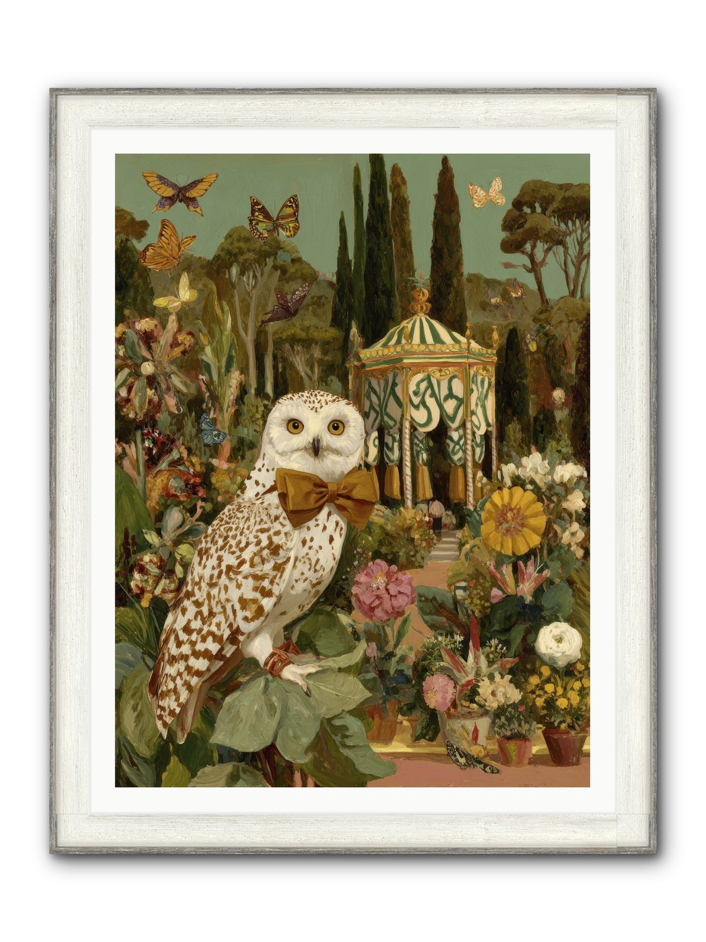Beneath An Antique Canopy Framed Print - Driftwood White 36x48