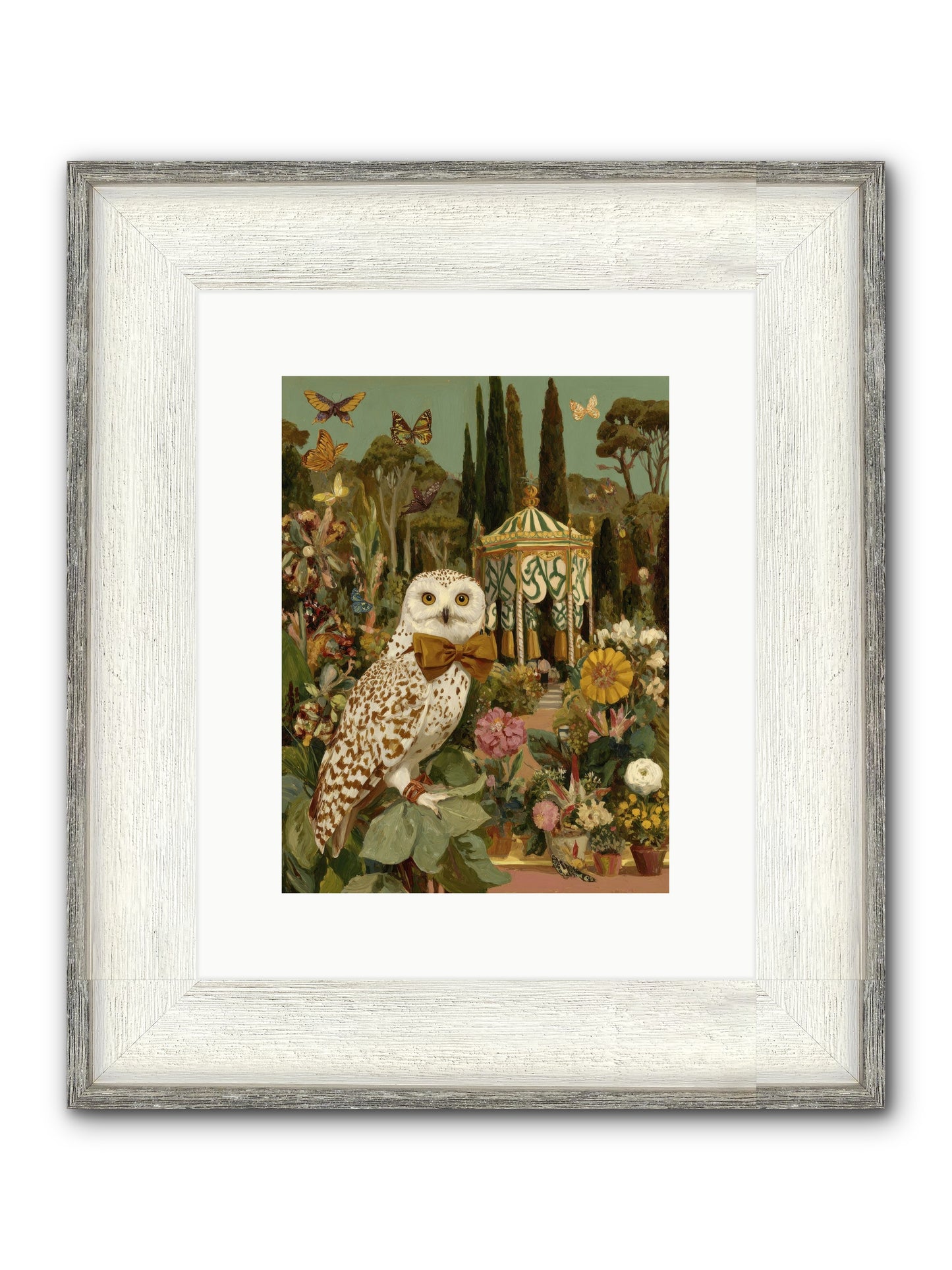 Beneath An Antique Canopy Framed Print - Driftwood White 9x12