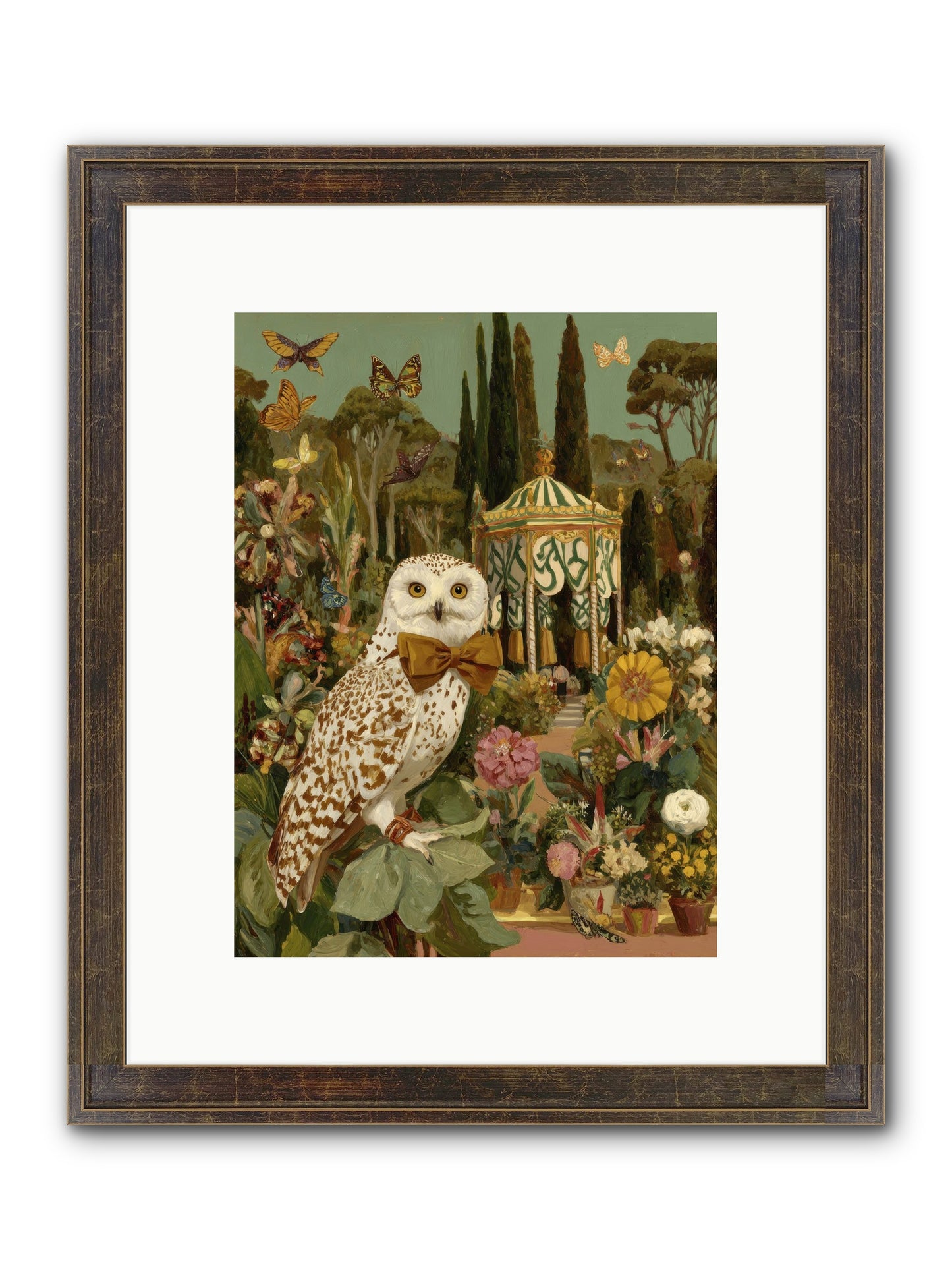 Beneath An Antique Canopy Framed Print - Slimwoods Black/Gold 9x12