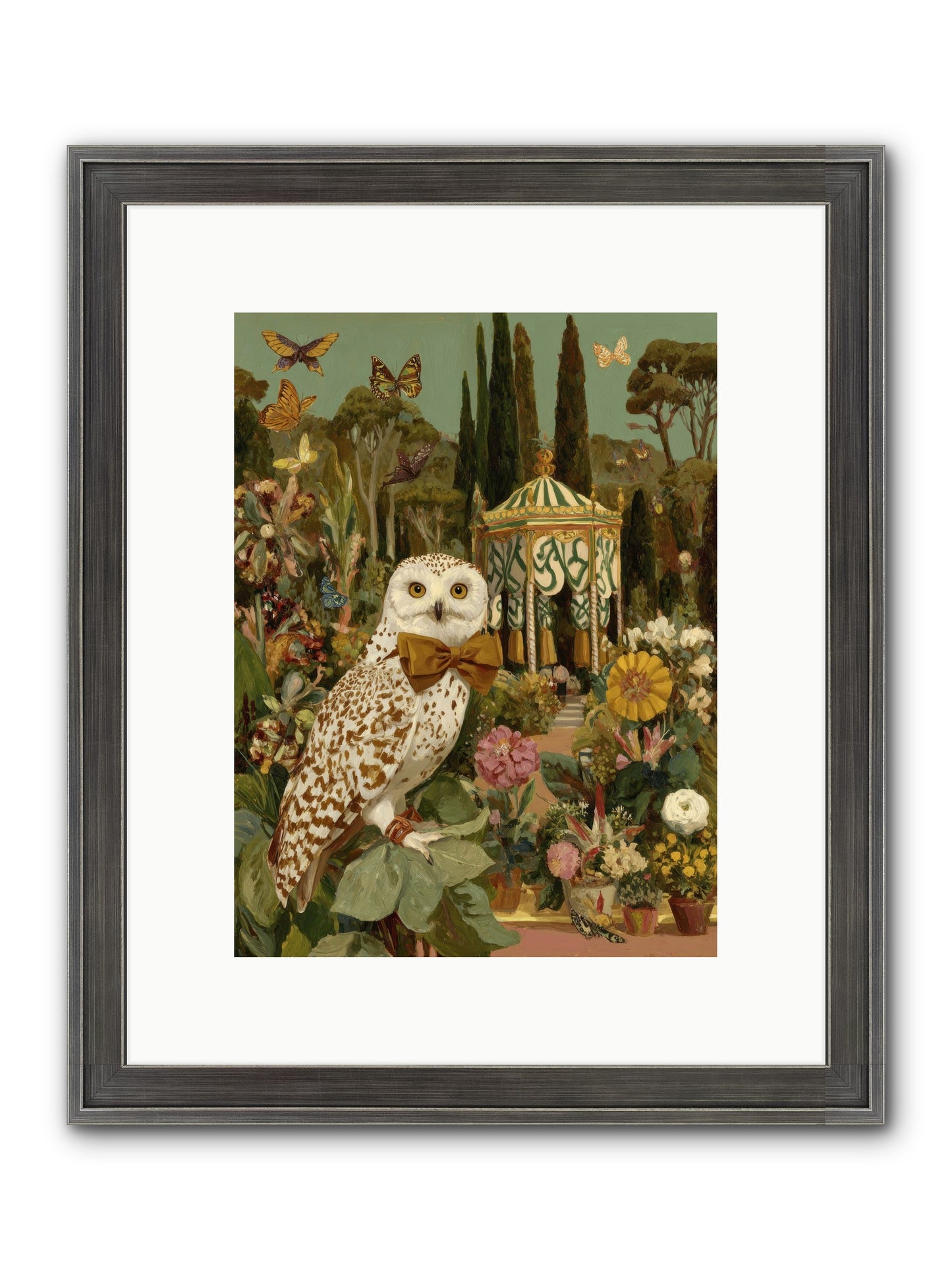 Beneath An Antique Canopy Framed Print - Slimwoods Black/Silver 9x12