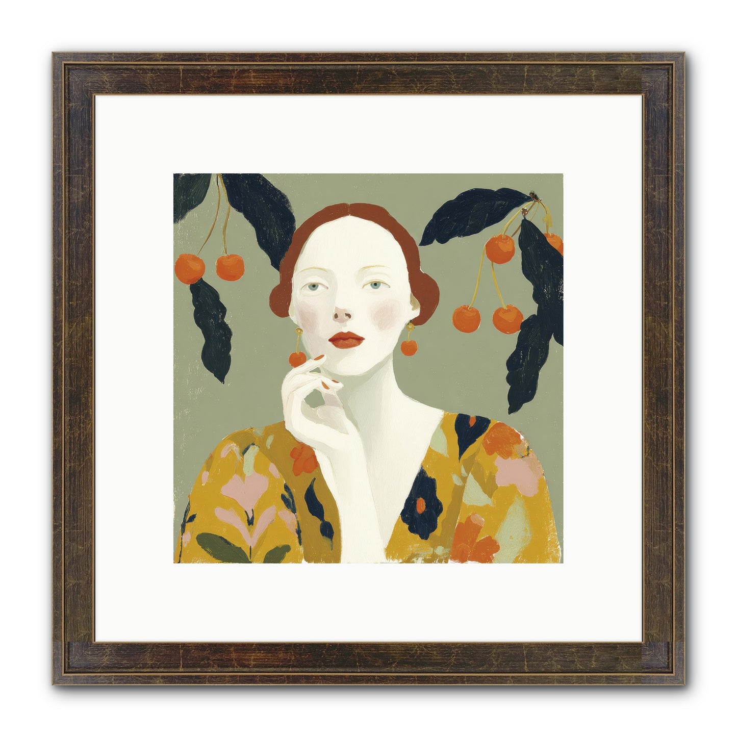 Beneath The Hanging Fruit Framed Print - Slimwoods Black/Gold 10x10