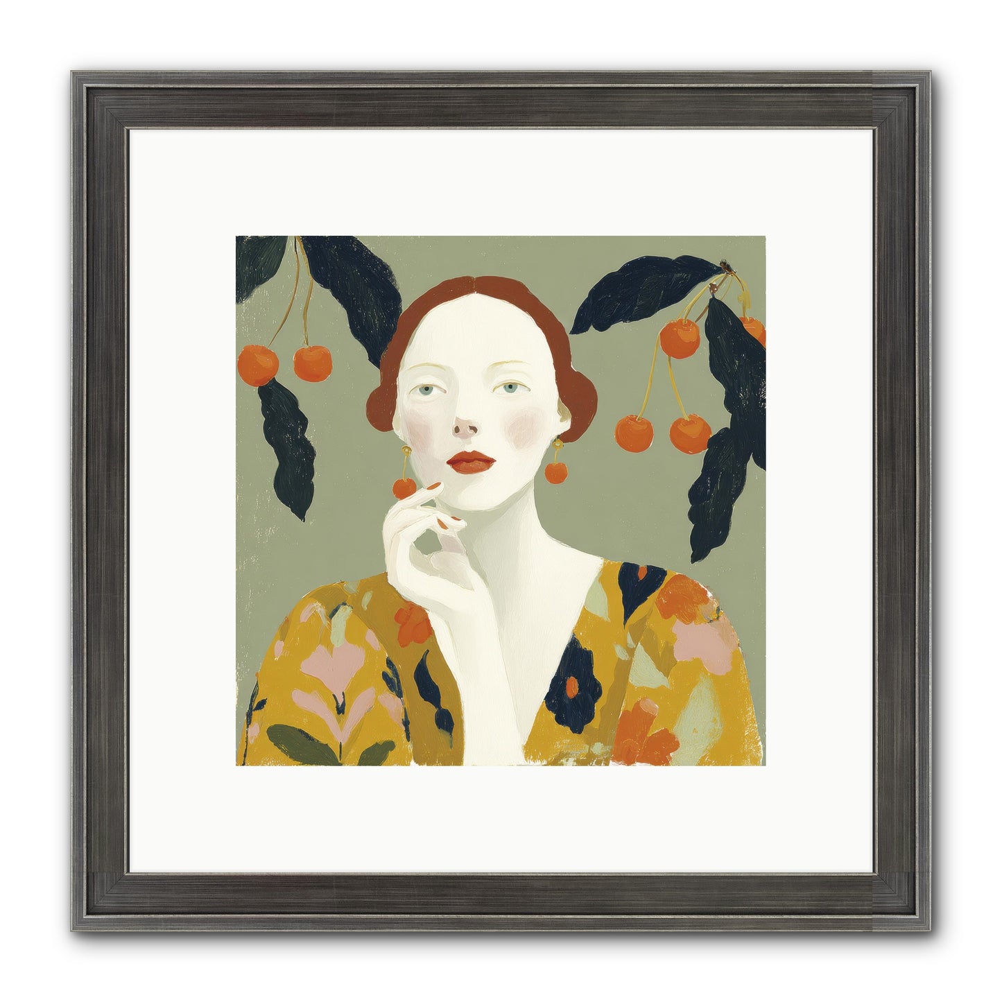 Beneath The Hanging Fruit Framed Print - Slimwoods Black/Silver 10x10