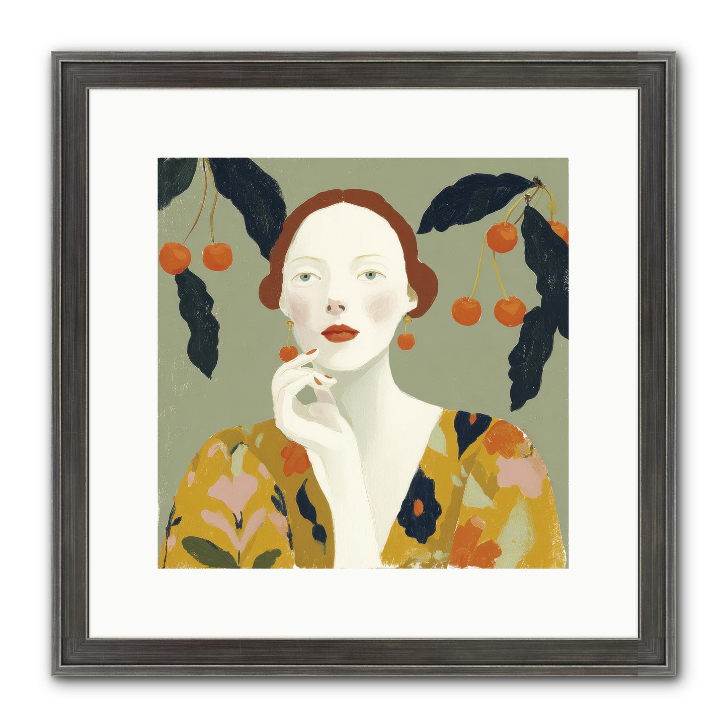 Beneath The Hanging Fruit Framed Print - Slimwoods Black/Silver 12x12