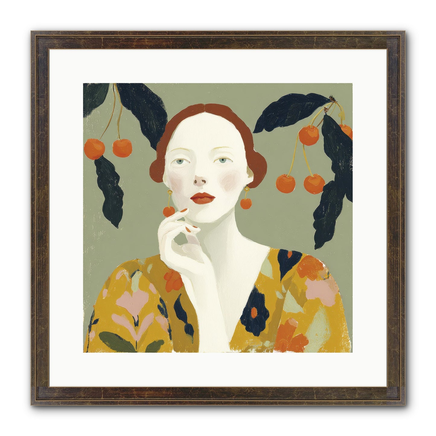 Beneath The Hanging Fruit Framed Print - Slimwoods Black/Gold 16x16