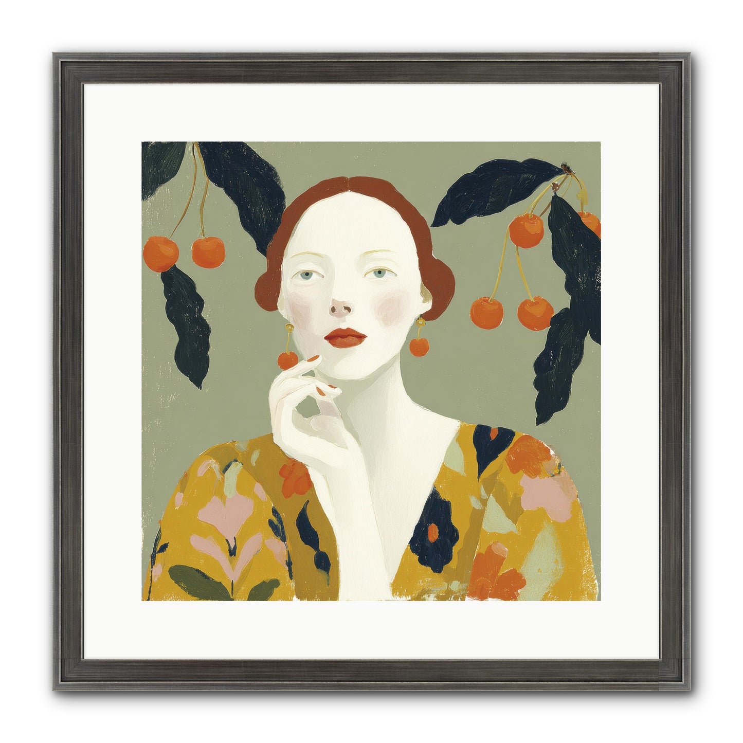 Beneath The Hanging Fruit Framed Print - Slimwoods Black/Silver 16x16