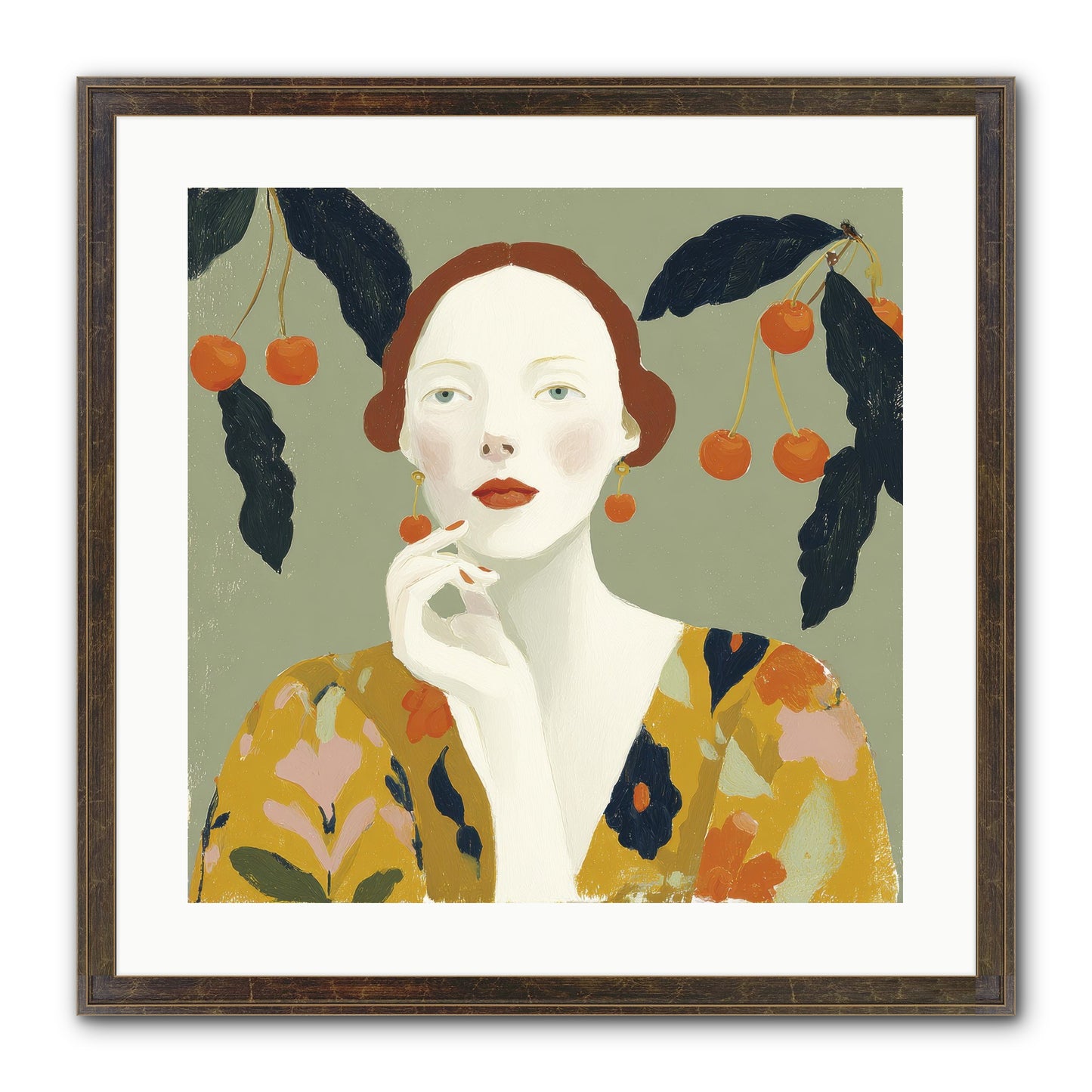 Beneath The Hanging Fruit Framed Print - Slimwoods Black/Gold 20x20