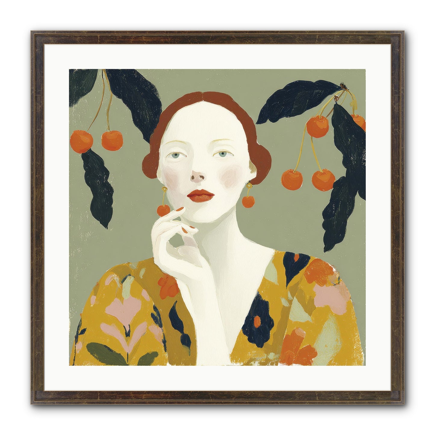 Beneath The Hanging Fruit Framed Print - Slimwoods Black/Gold 24x24