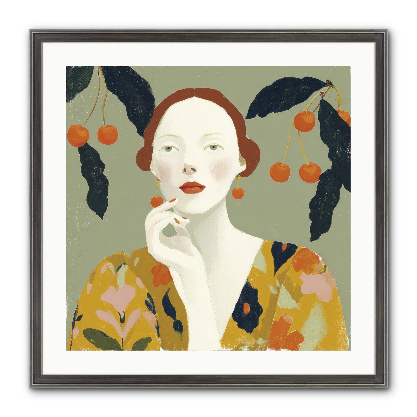 Beneath The Hanging Fruit Framed Print - Slimwoods Black/Silver 24x24