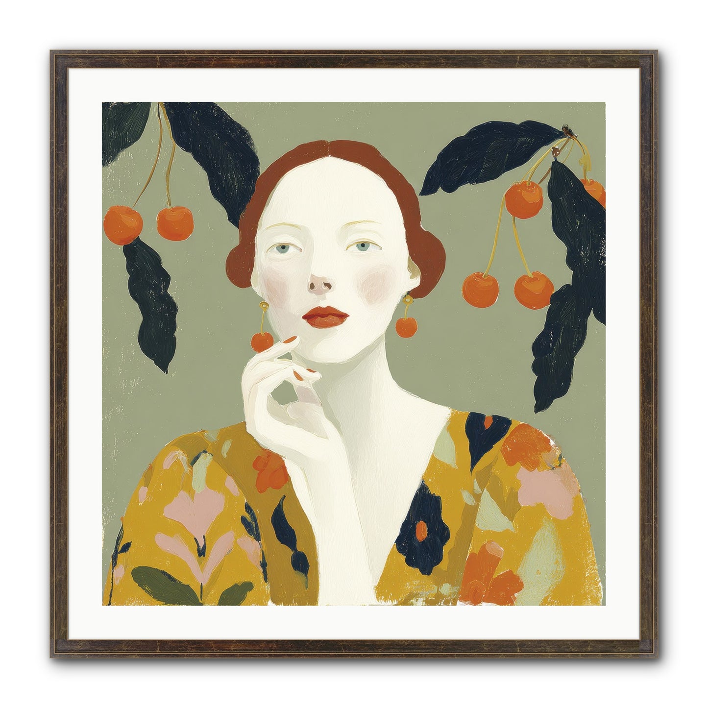 Beneath The Hanging Fruit Framed Print - Slimwoods Black/Gold 30x30