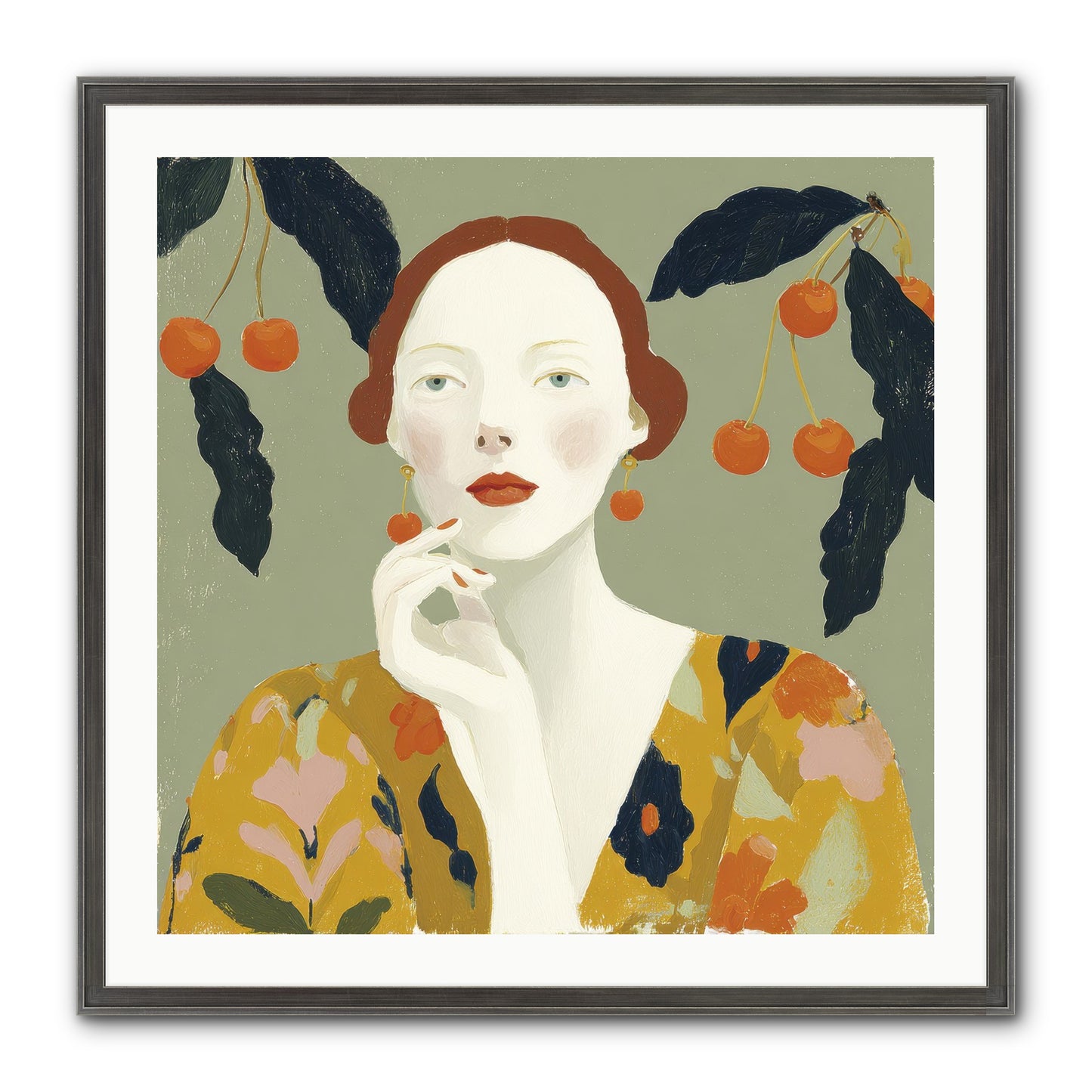 Beneath The Hanging Fruit Framed Print - Slimwoods Black/Silver 30x30