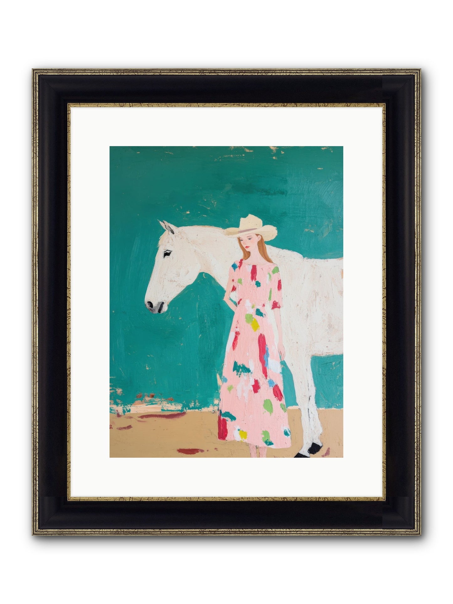 Beneath The Turquoise Sky Framed Print - Black & Gold 12x16