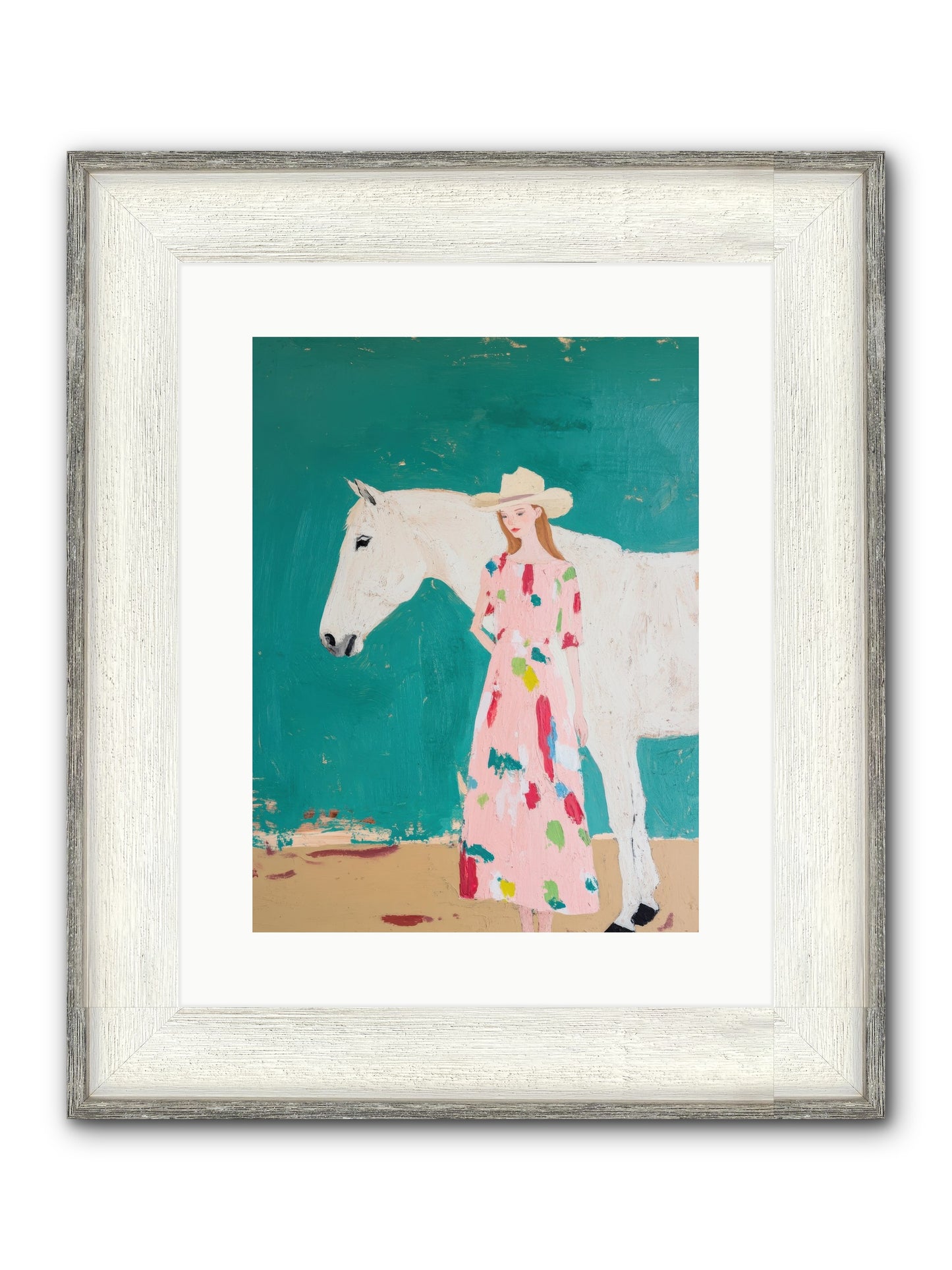 Beneath The Turquoise Sky Framed Print - Driftwood White 12x16