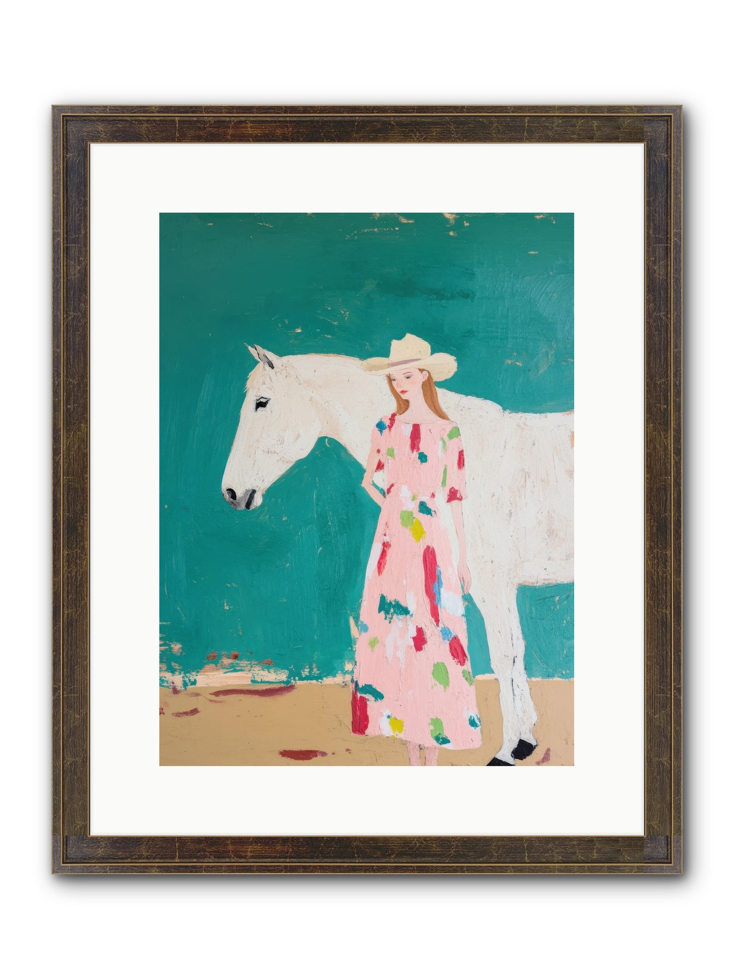 Beneath The Turquoise Sky Framed Print - Slimwoods Black/Gold 12x16
