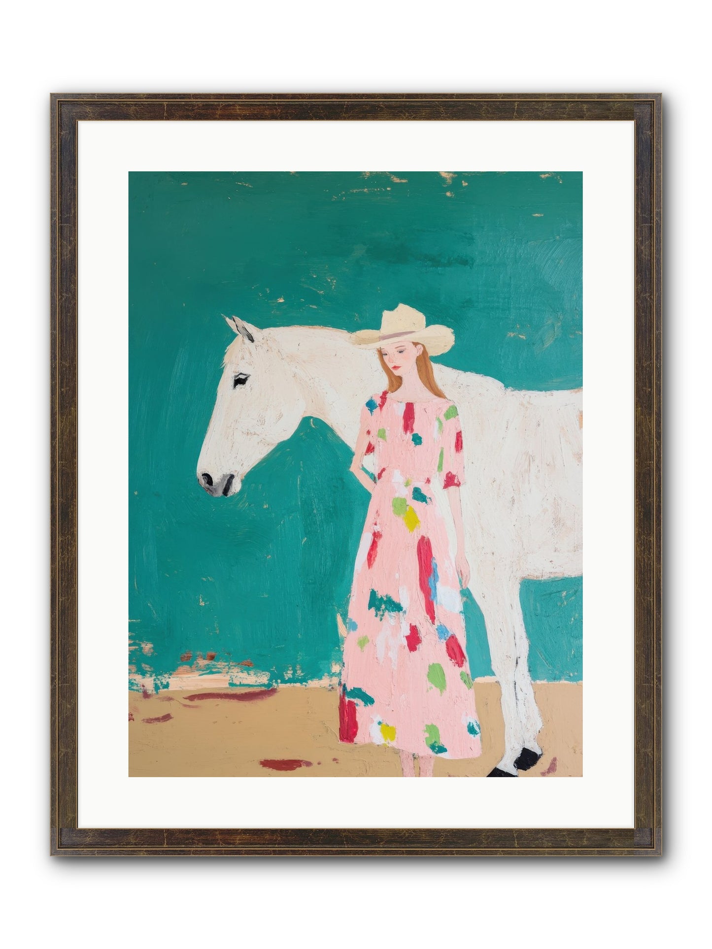 Beneath The Turquoise Sky Framed Print - Slimwoods Black/Gold 18x24