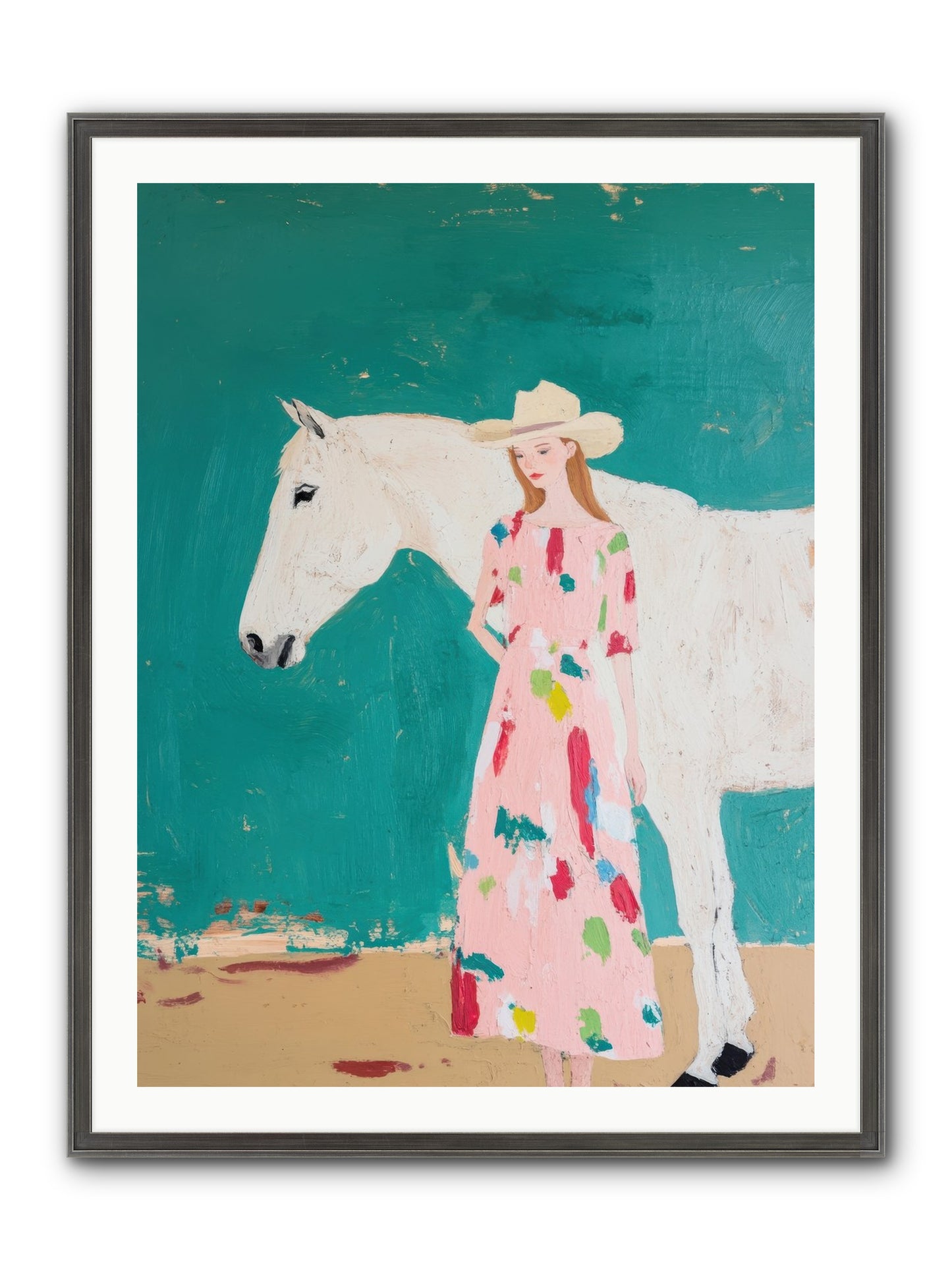 Beneath The Turquoise Sky Framed Print - Slimwoods Black/Silver 30x40