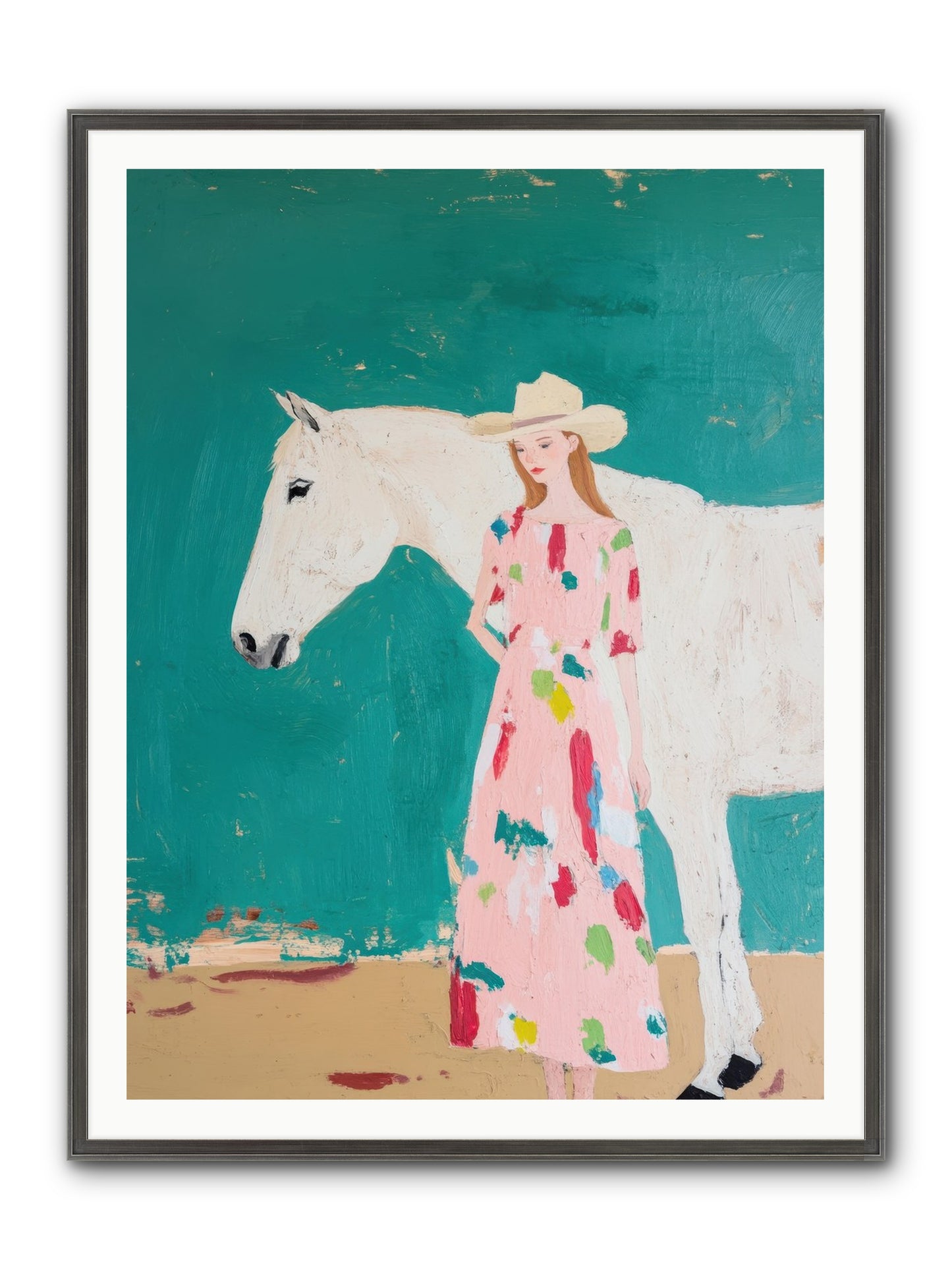 Beneath The Turquoise Sky Framed Print - Slimwoods Black/Silver 36x48