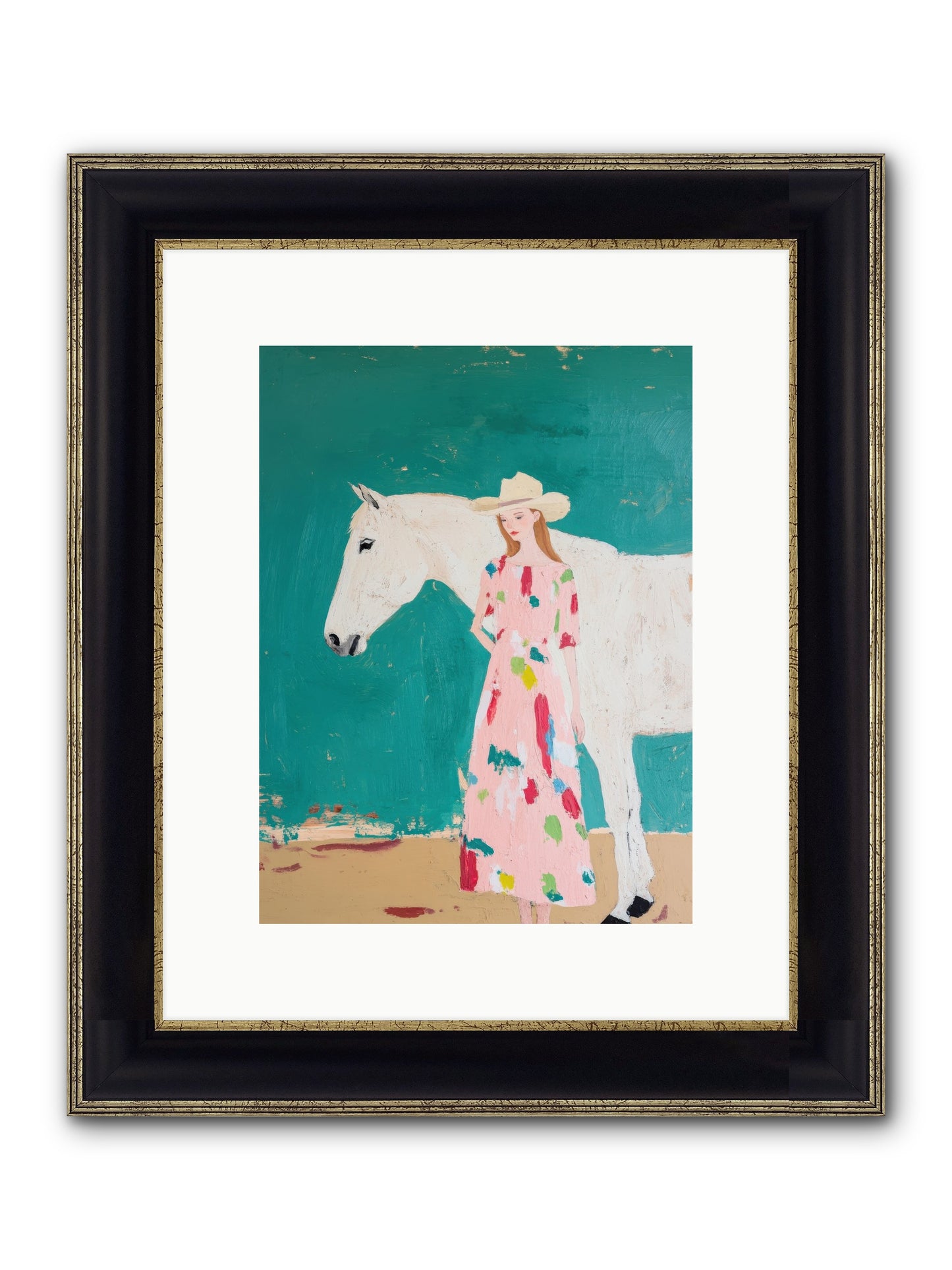 Beneath The Turquoise Sky Framed Print - Black & Gold 9x12