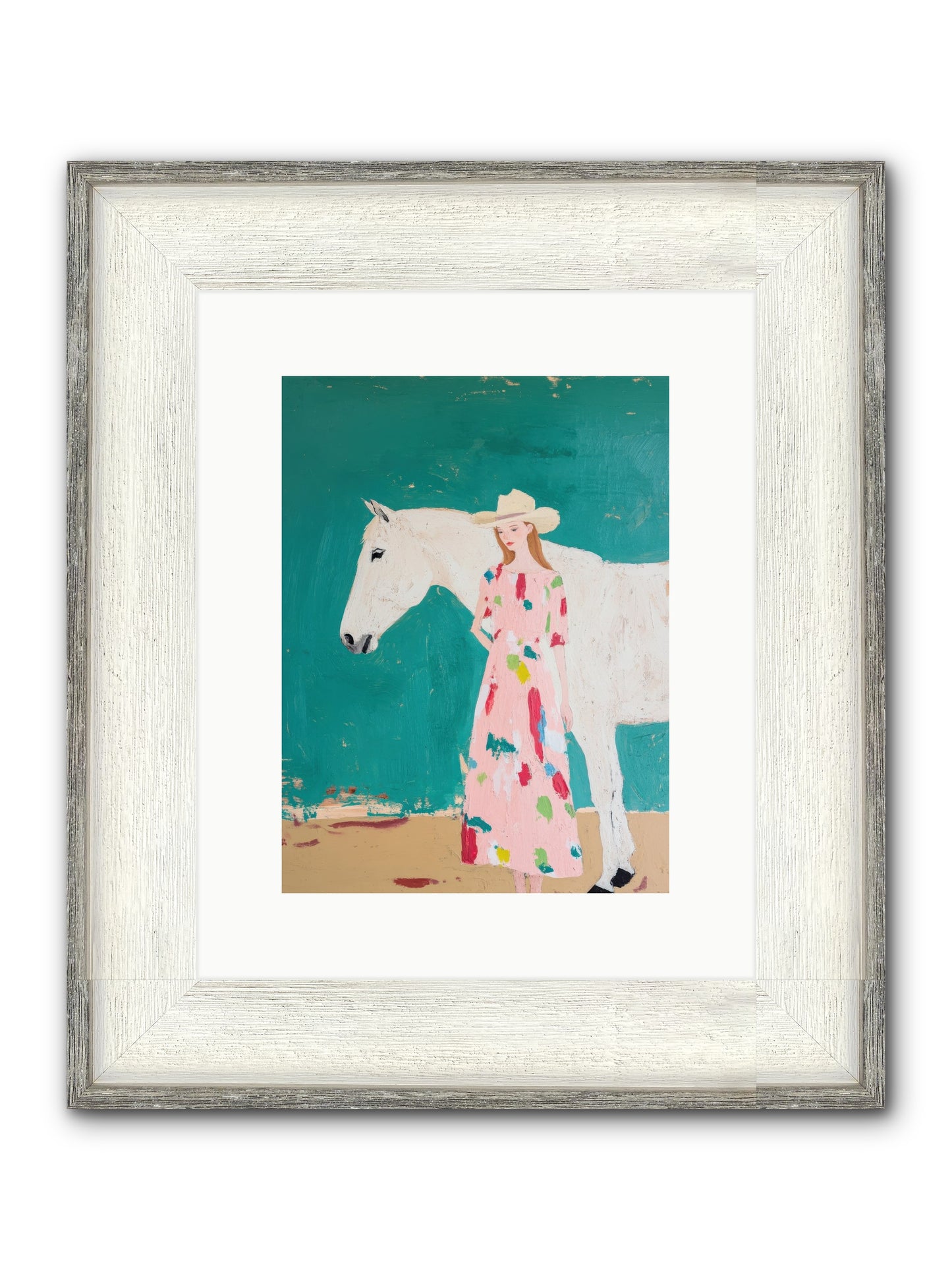 Beneath The Turquoise Sky Framed Print - Driftwood White 9x12