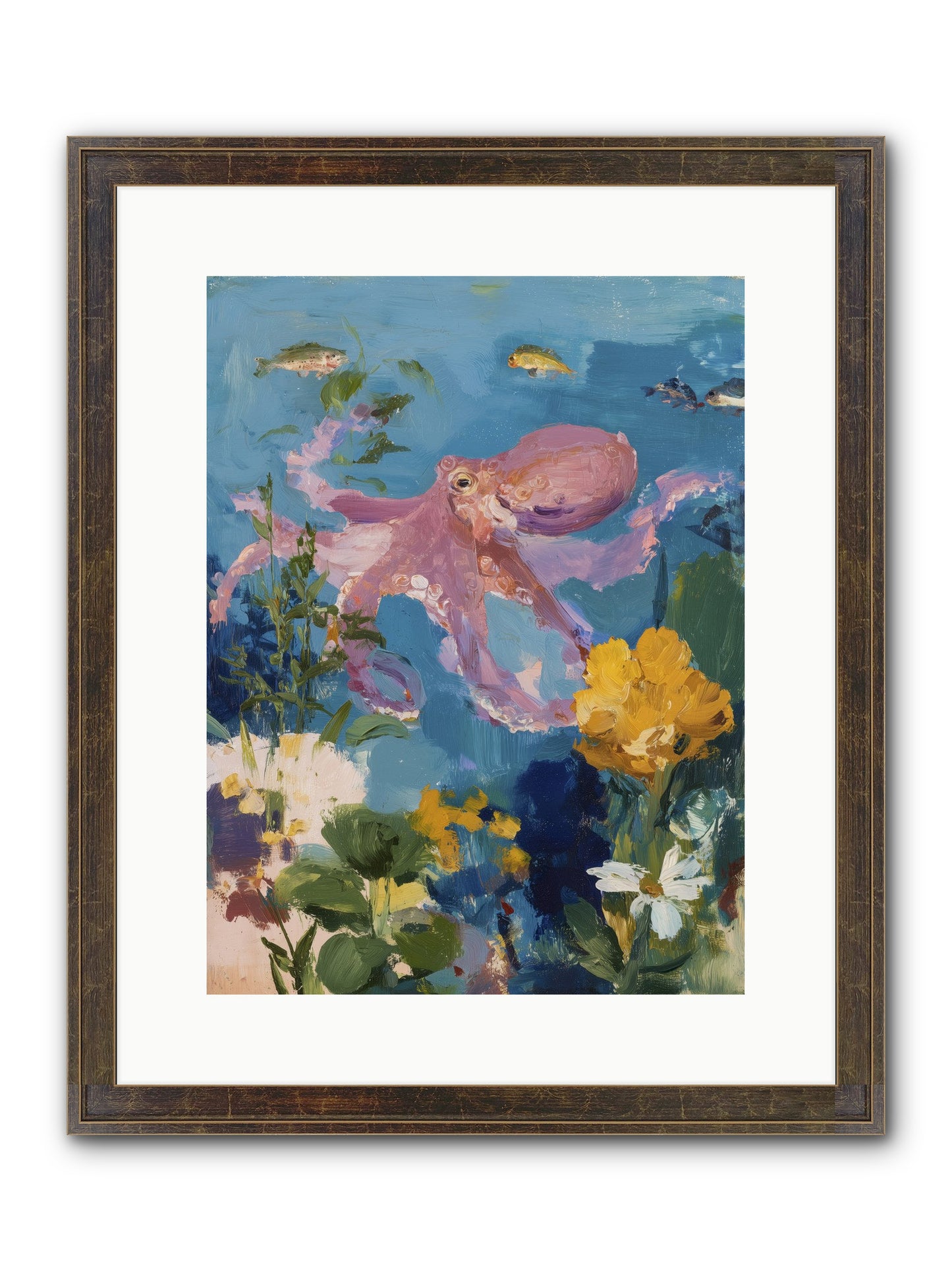 Beneath The Waves Framed Print - Slimwoods Black/Gold 12x16