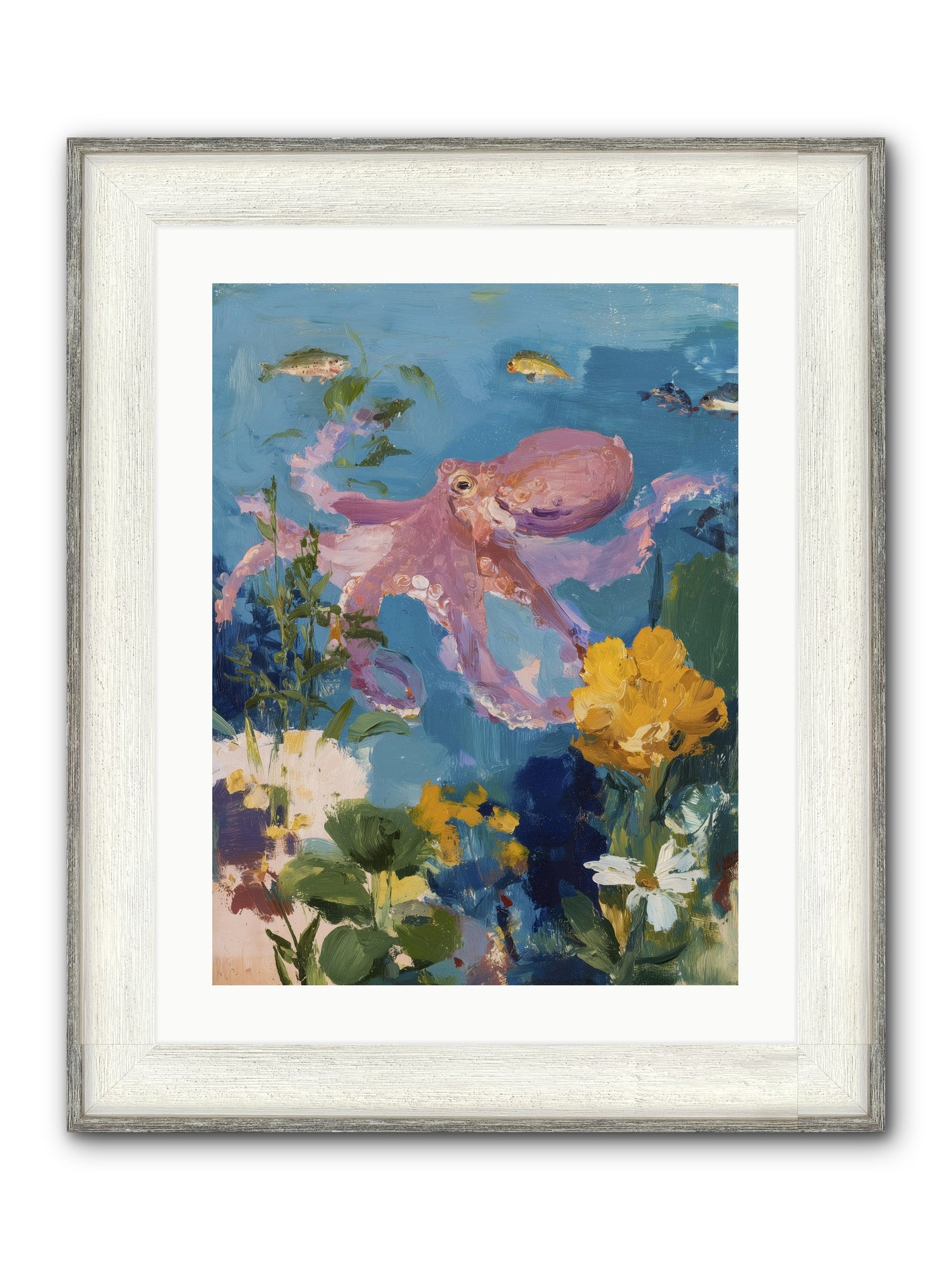 Beneath The Waves Framed Print - Driftwood White 18x24