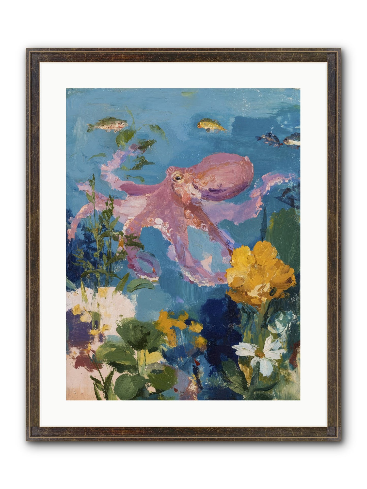Beneath The Waves Framed Print - Slimwoods Black/Gold 18x24