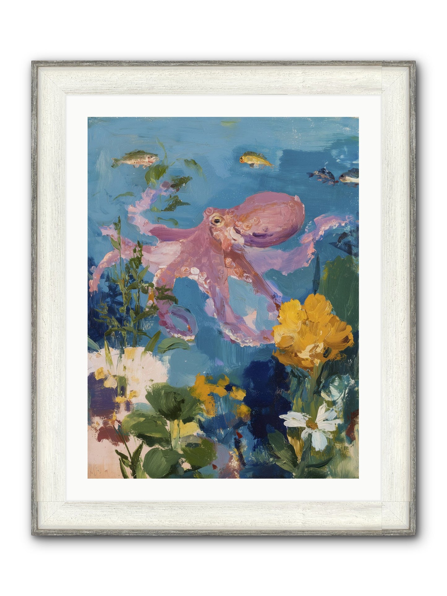 Beneath The Waves Framed Print - Driftwood White 24x32