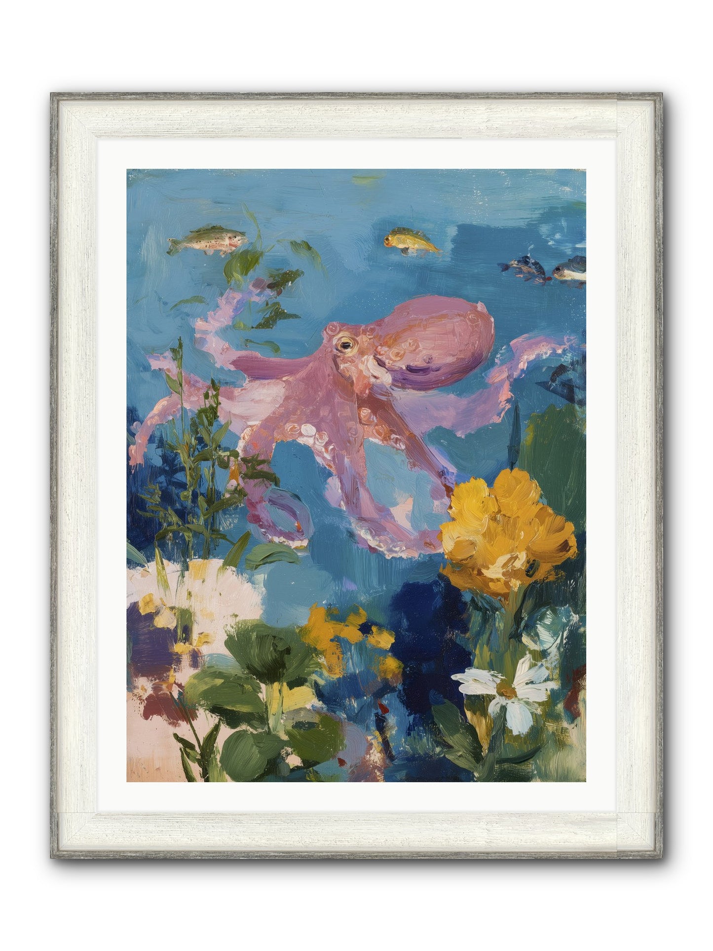 Beneath The Waves Framed Print - Driftwood White 30x40
