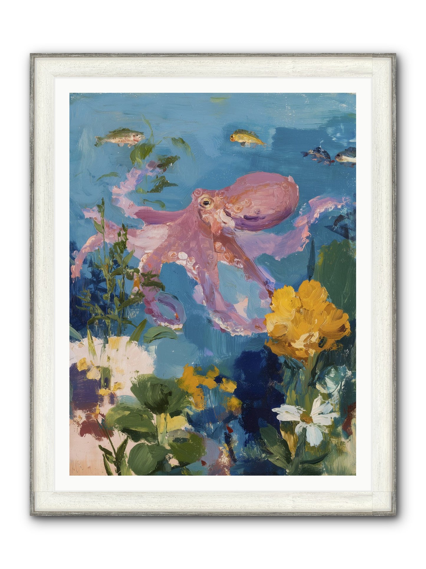 Beneath The Waves Framed Print - Driftwood White 36x48