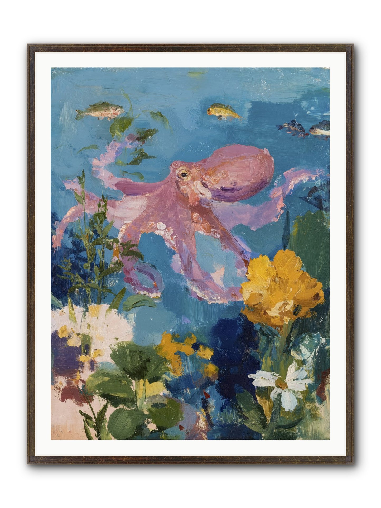 Beneath The Waves Framed Print - Slimwoods Black/Gold 36x48