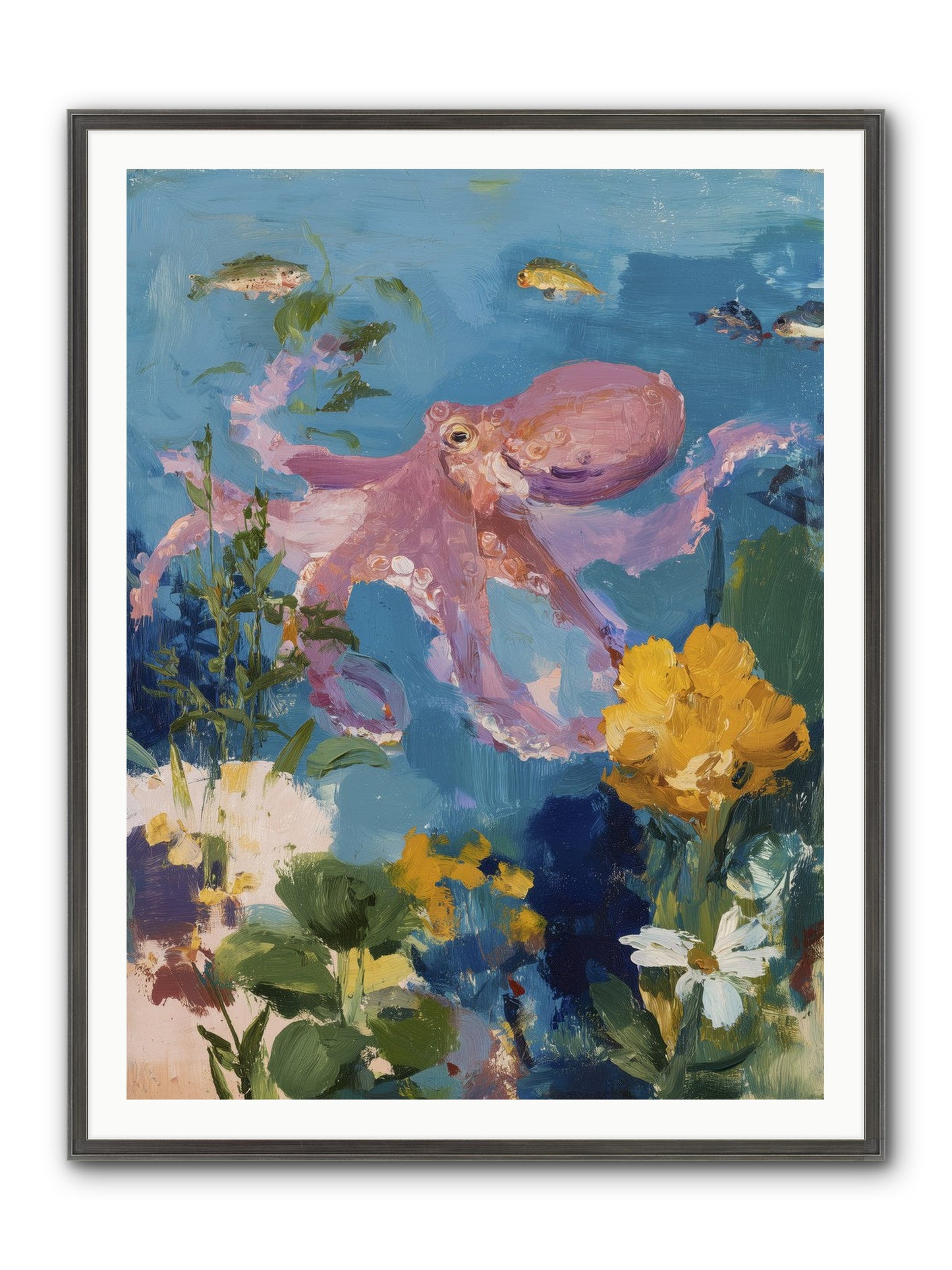 Beneath The Waves Framed Print - Slimwoods Black/Silver 36x48