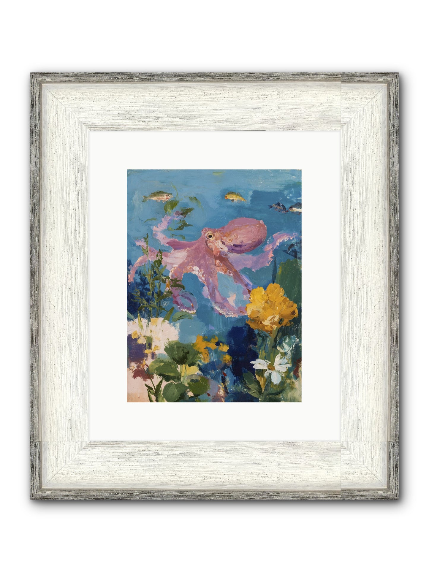 Beneath The Waves Framed Print - Driftwood White 9x12